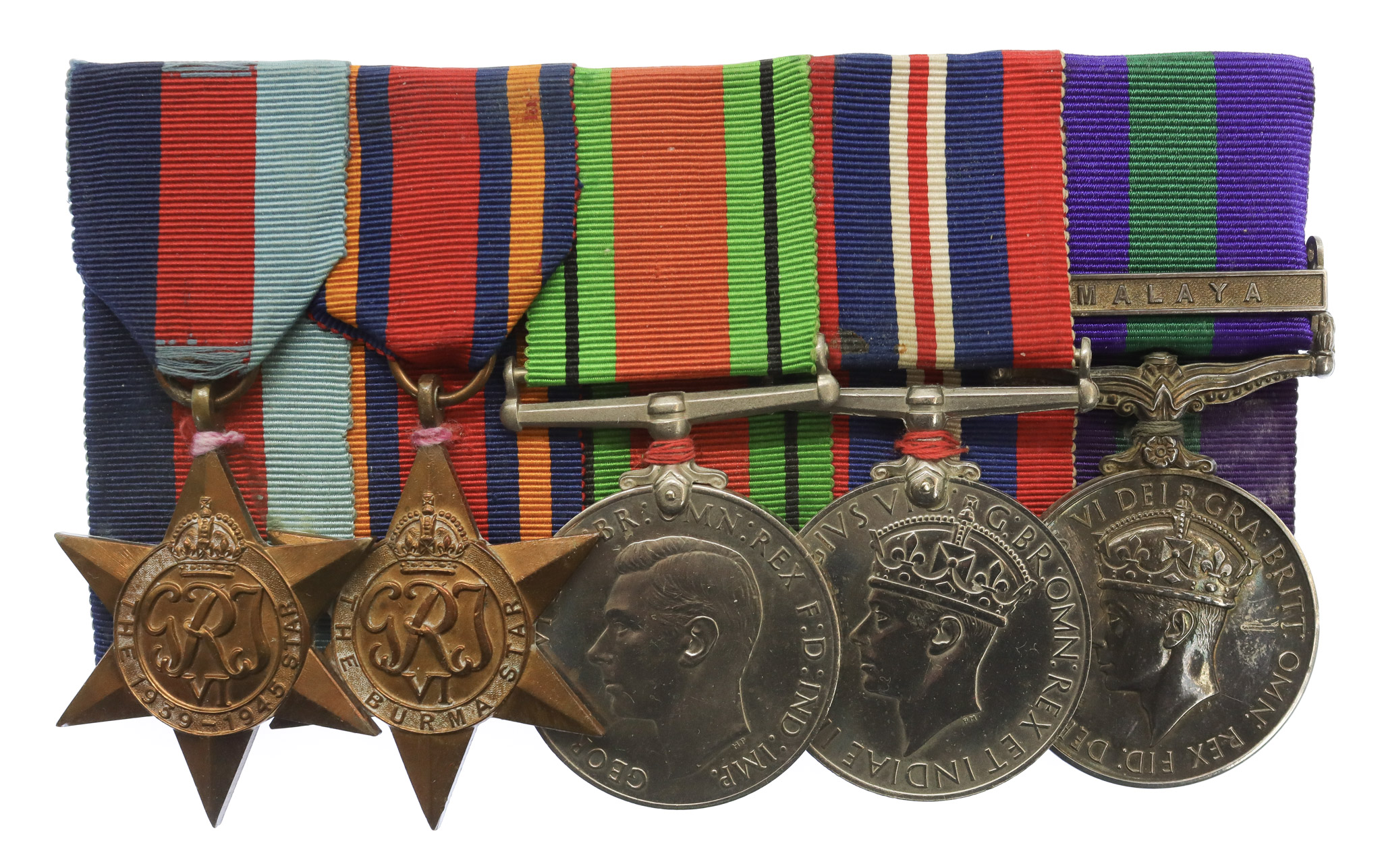 WW2 and General Service Medal (Clasp - Malaya) Group of Five - Pte. M.S.G. Roberts, King's Own Yorkshire Light Infantry