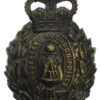 Sunderland Borough Police Wreath Night Helmet Plate - Queen's Crown