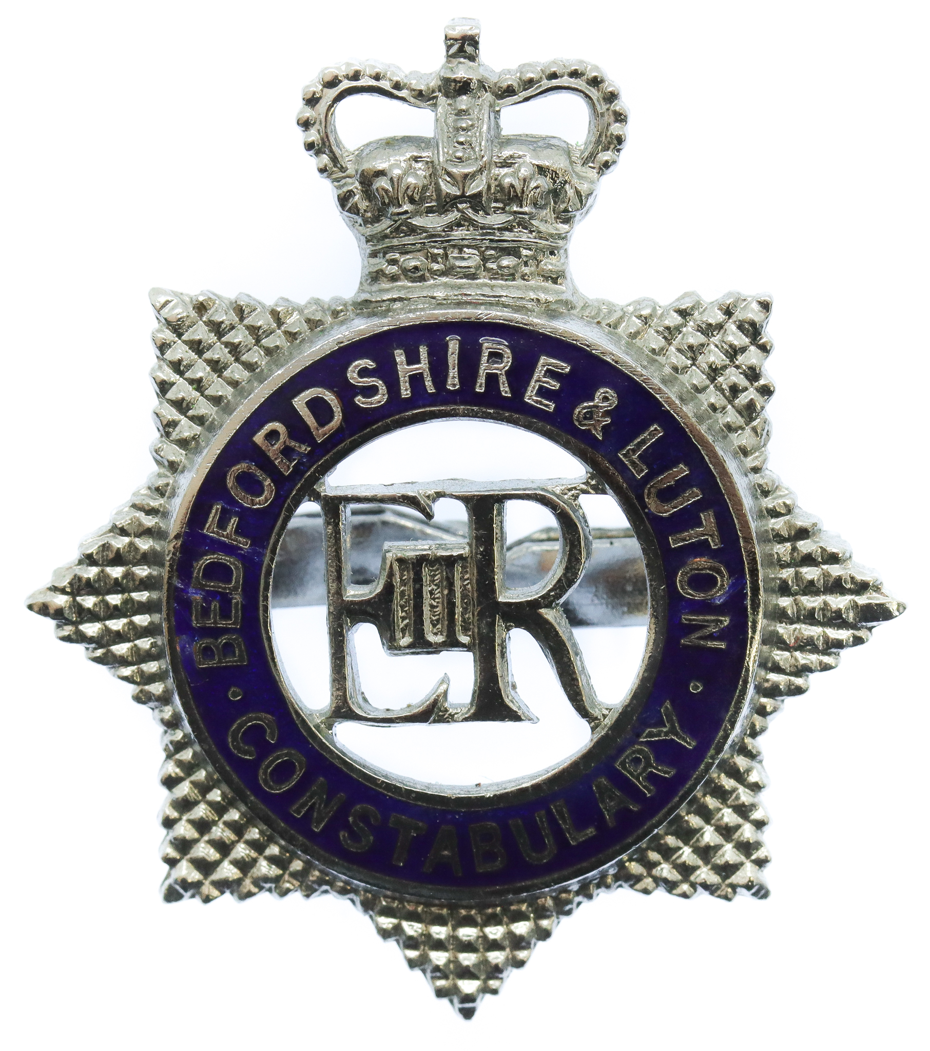 Bedfordshire & Luton Constabulary Senior Officer's Enamelled Cap Badge - Queen's Crown
