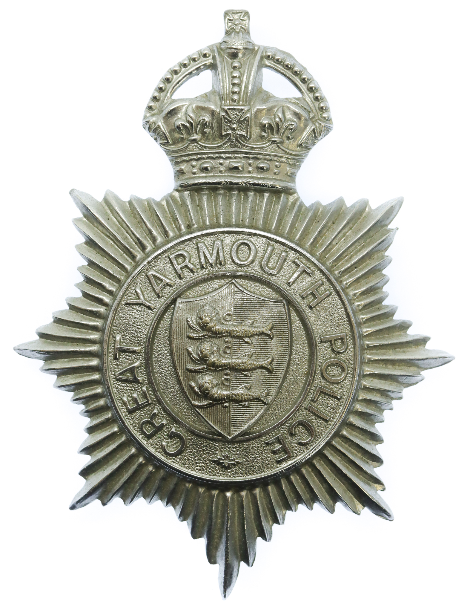 Great Yarmouth Police Helmet Plate - King's Crown
