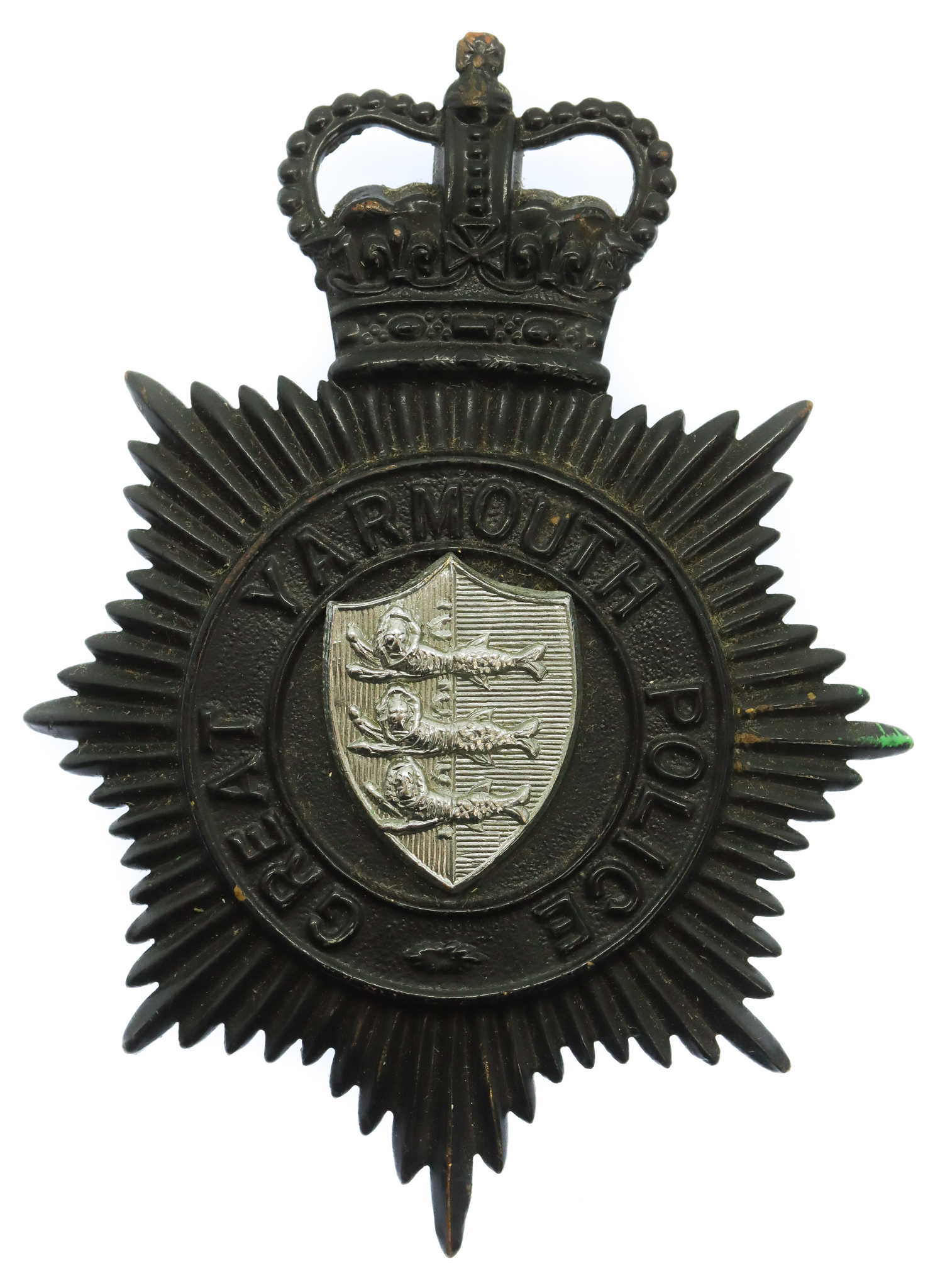 Great Yarmouth Police Night Helmet Plate - Queen's Crown