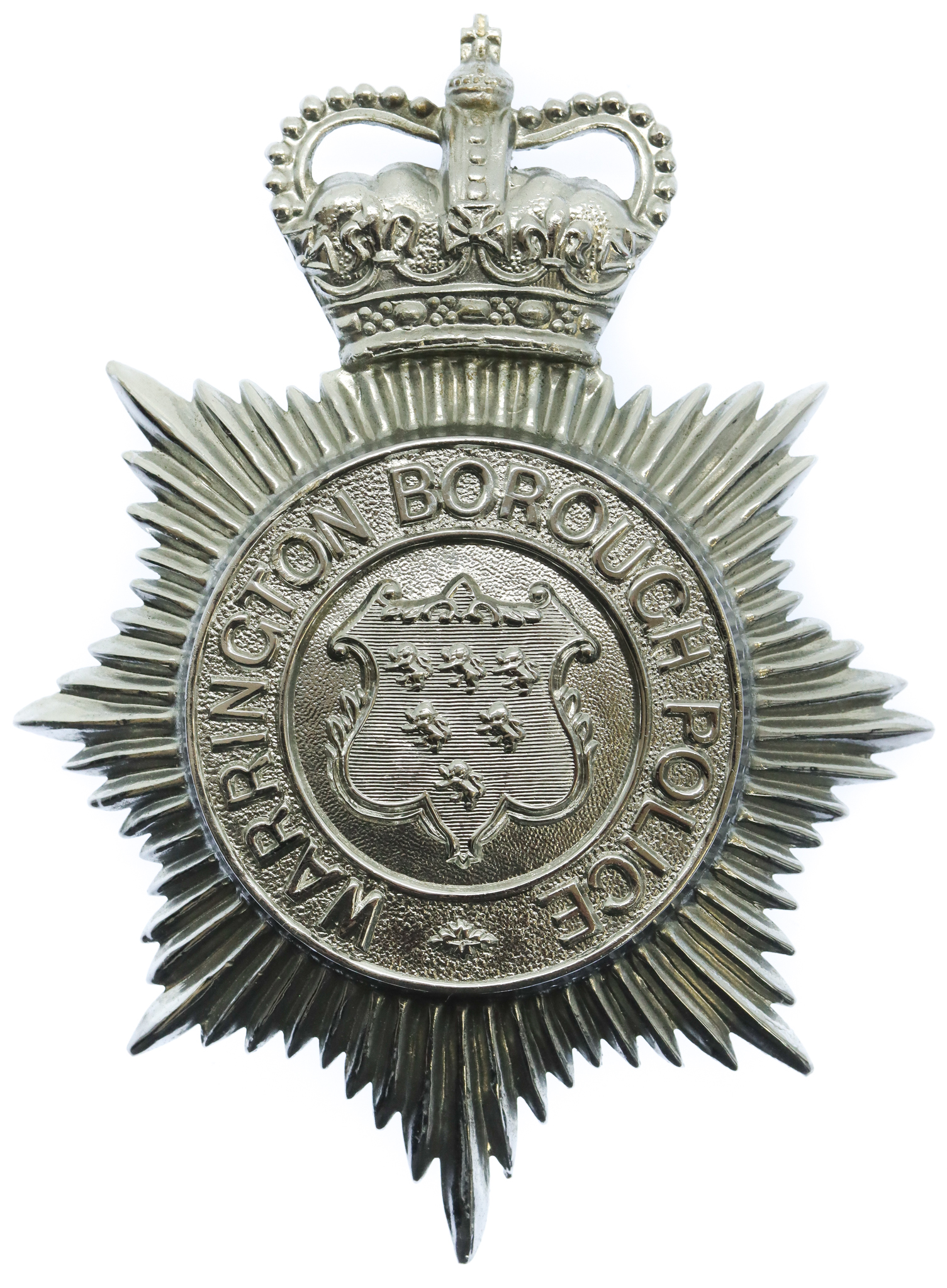 Warrington Borough Police Helmet Plate - Queen's Crown