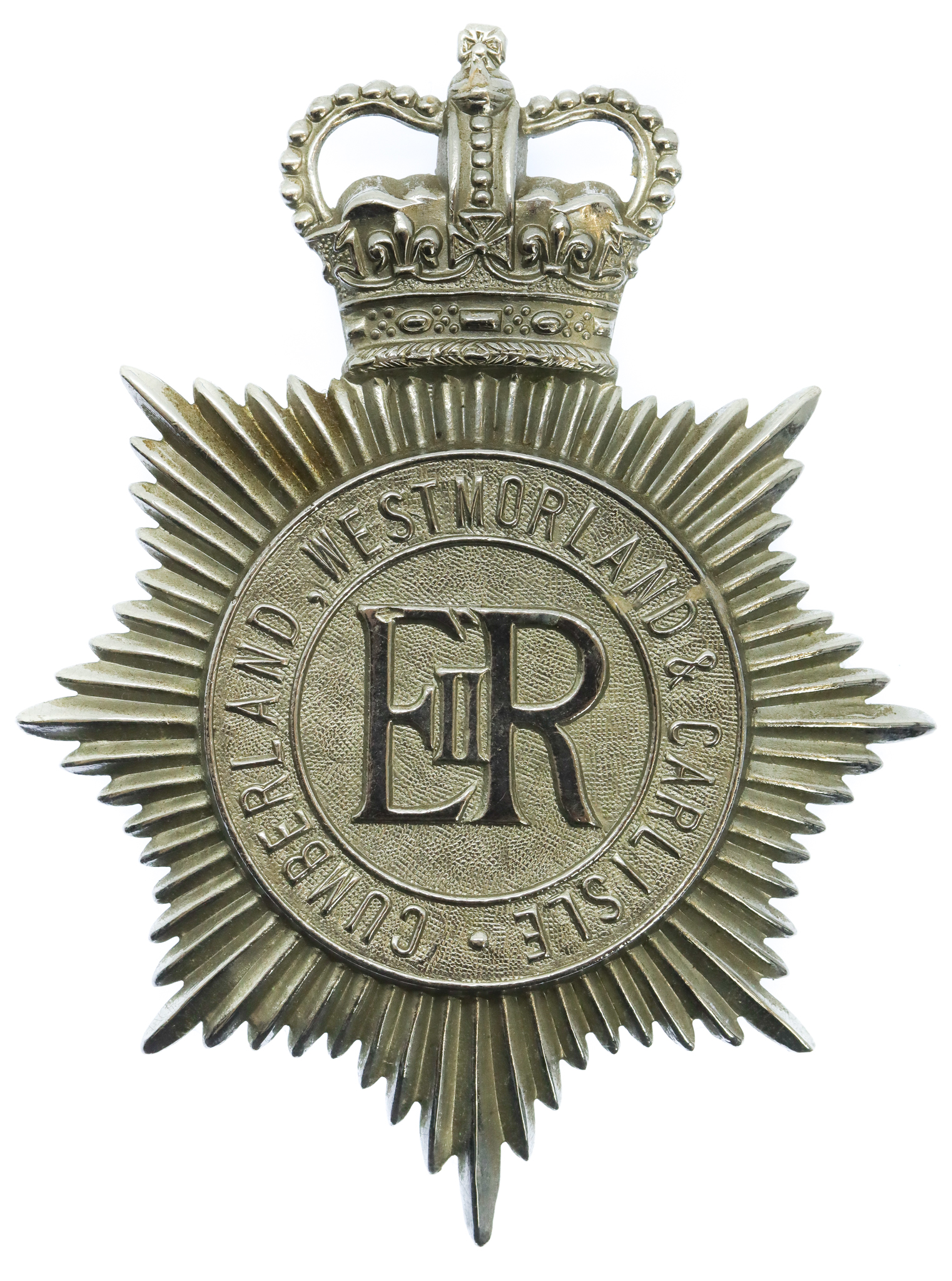 Cumberland, Westmoreland & Carlisle Constabulary Helmet Plate - Queen's Crown