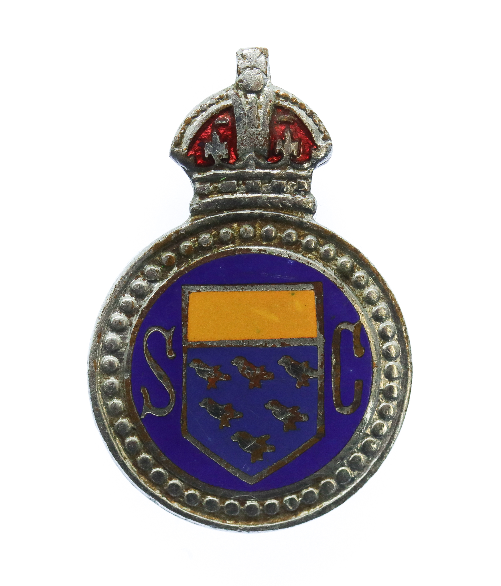West Sussex Special Constabulary Enamelled Lapel Badge - King's Crown