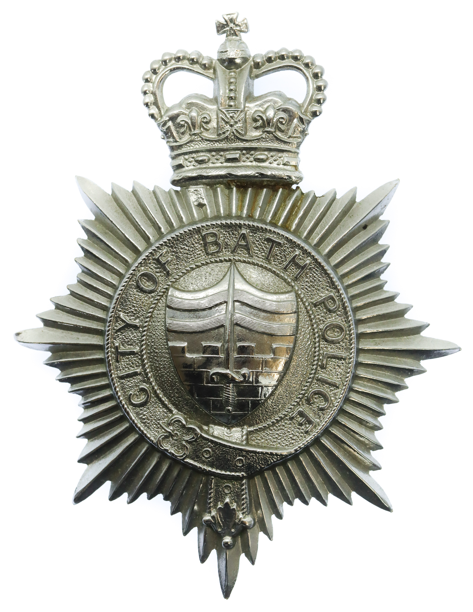 Bath City Police Helmet Plate - Queen's Crown