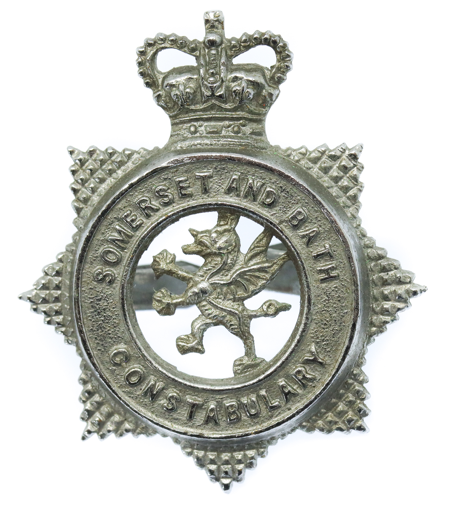 Somerset and Bath Constabulary Cap Badge - Queen's Crown