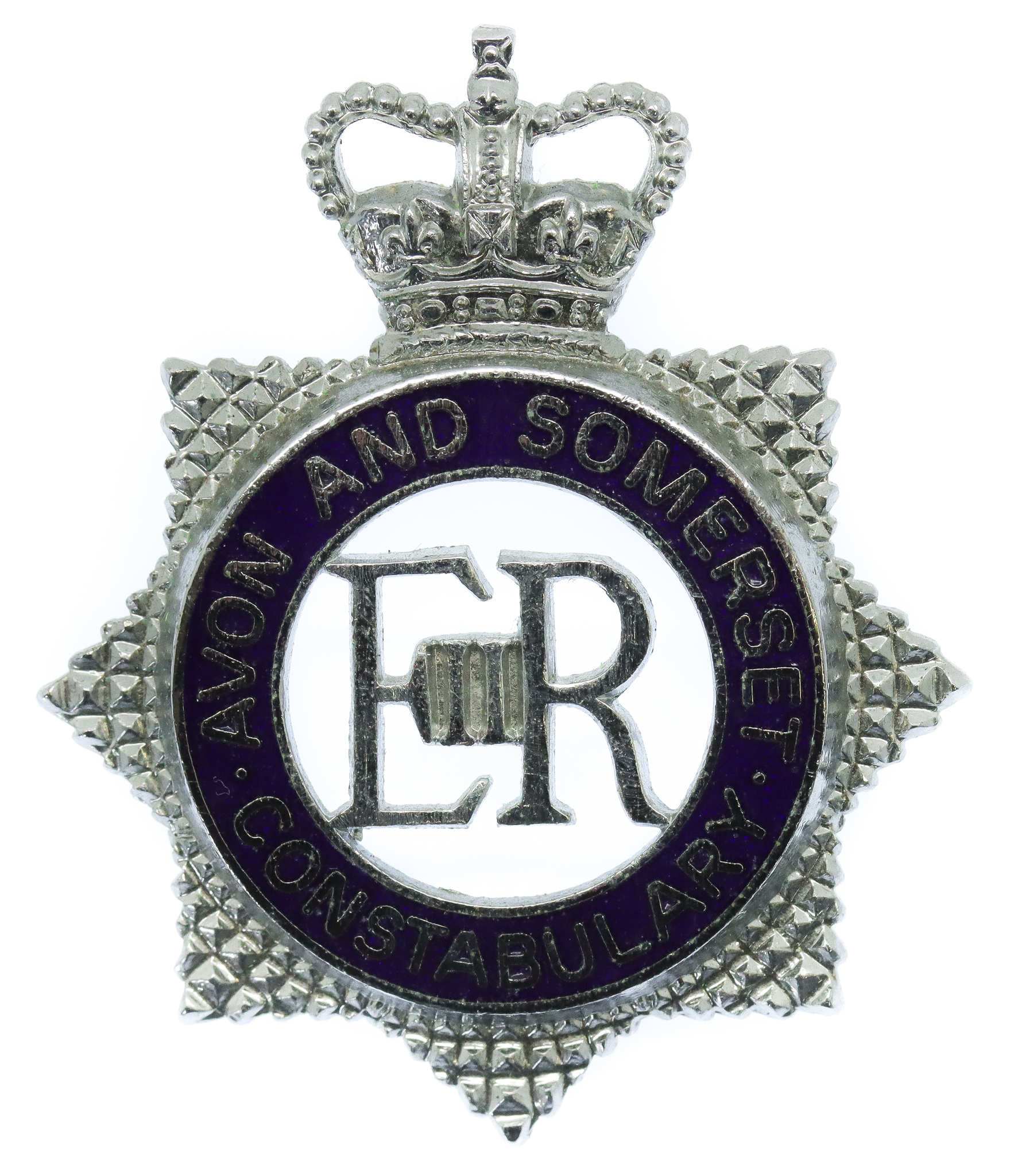 Avon & Somerset Constabulary Senior Officer's Enamelled Cap Badge - Queen's Crown