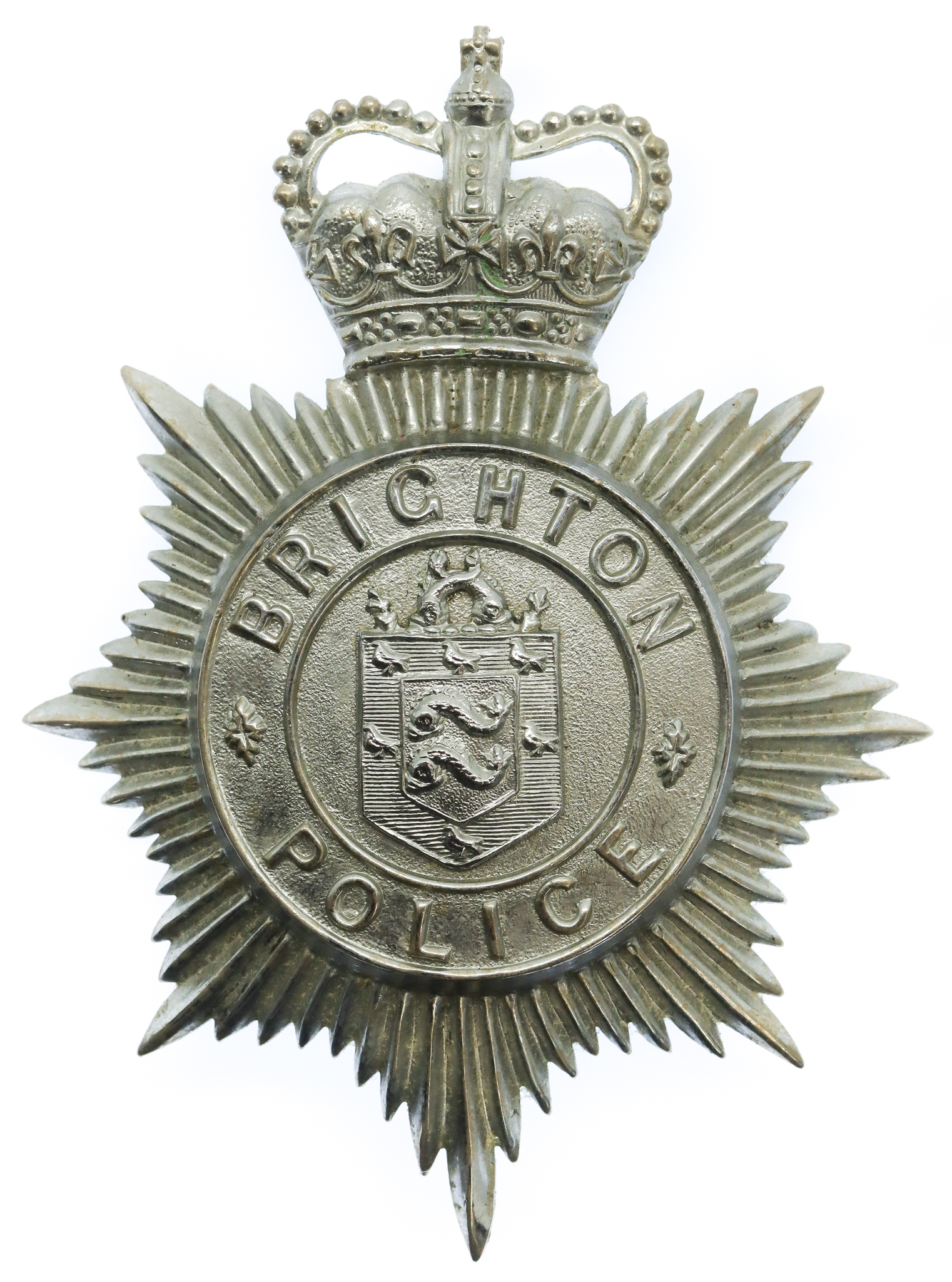 Brighton Borough Police Helmet Plate - Queen's Crown