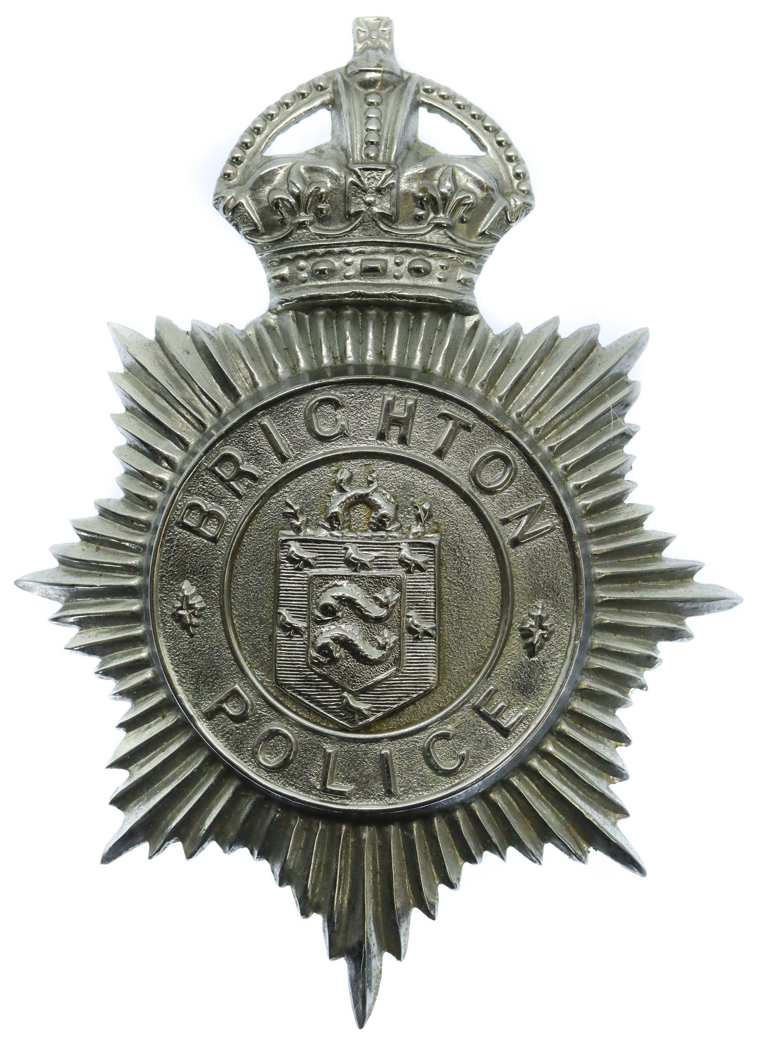 Brighton Borough Police Helmet Plate - King's Crown