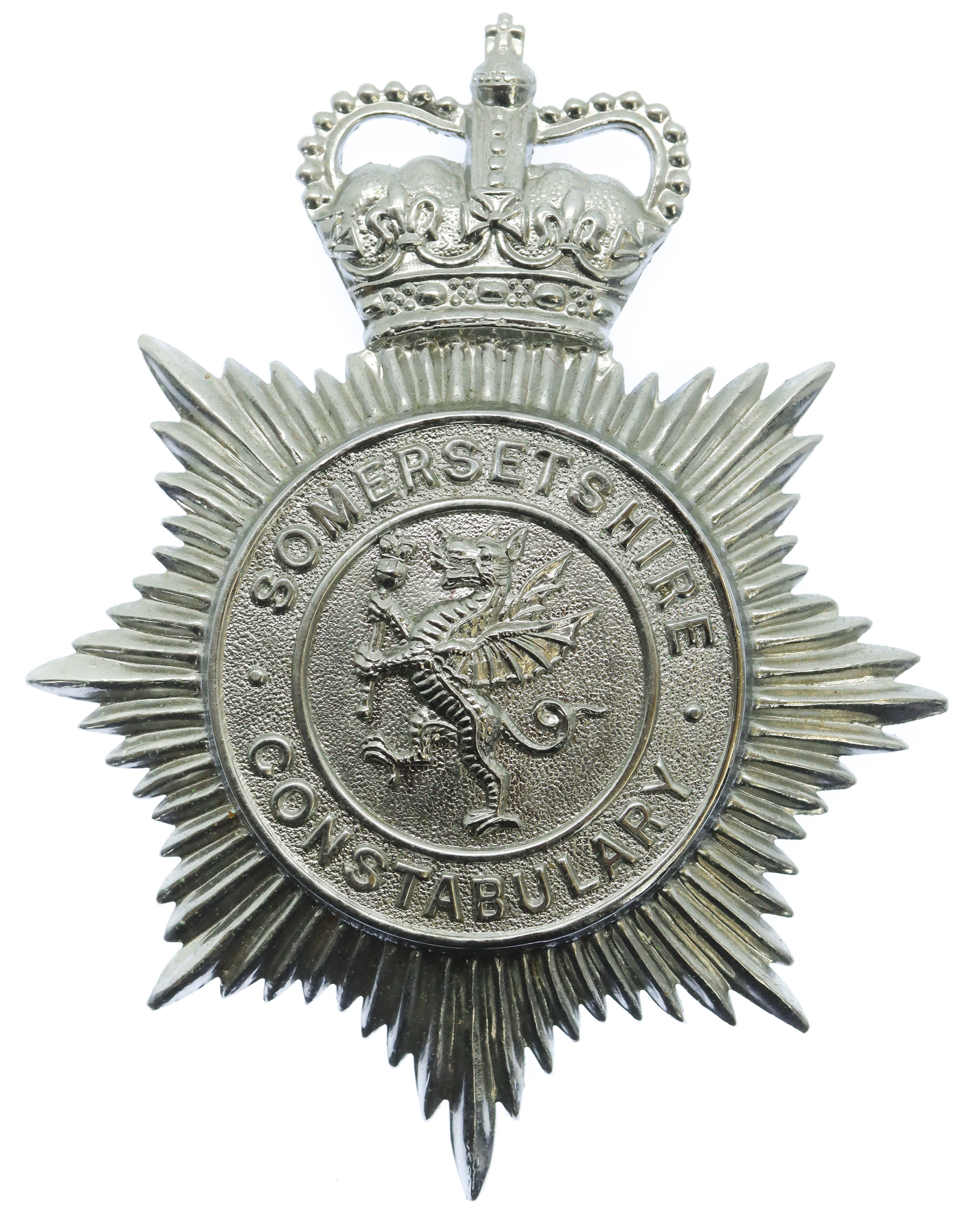 Somersetshire Constabulary Helmet Plate - Queen's Crown
