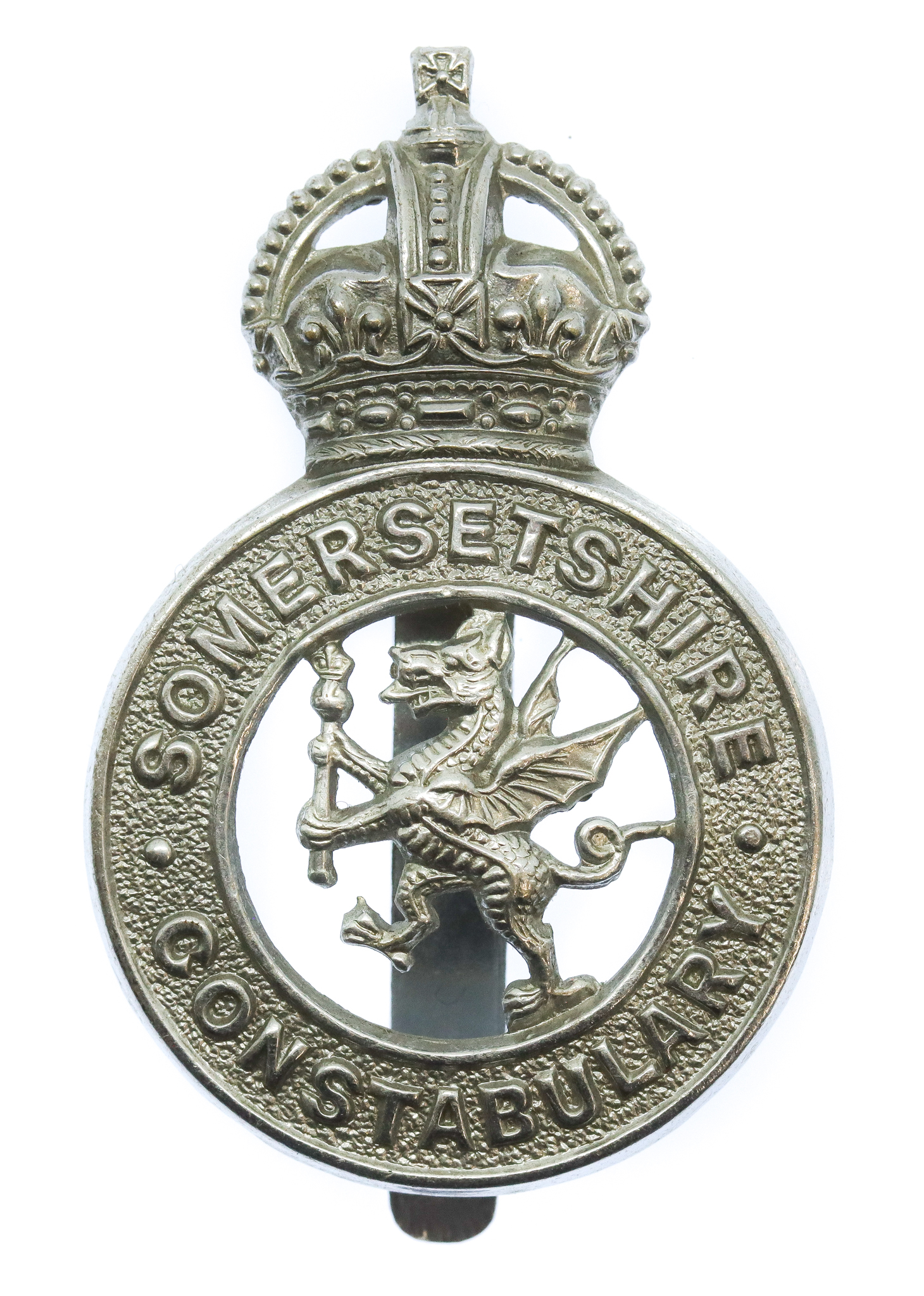 Somersetshire Constabulary Cap Badge - King's Crown