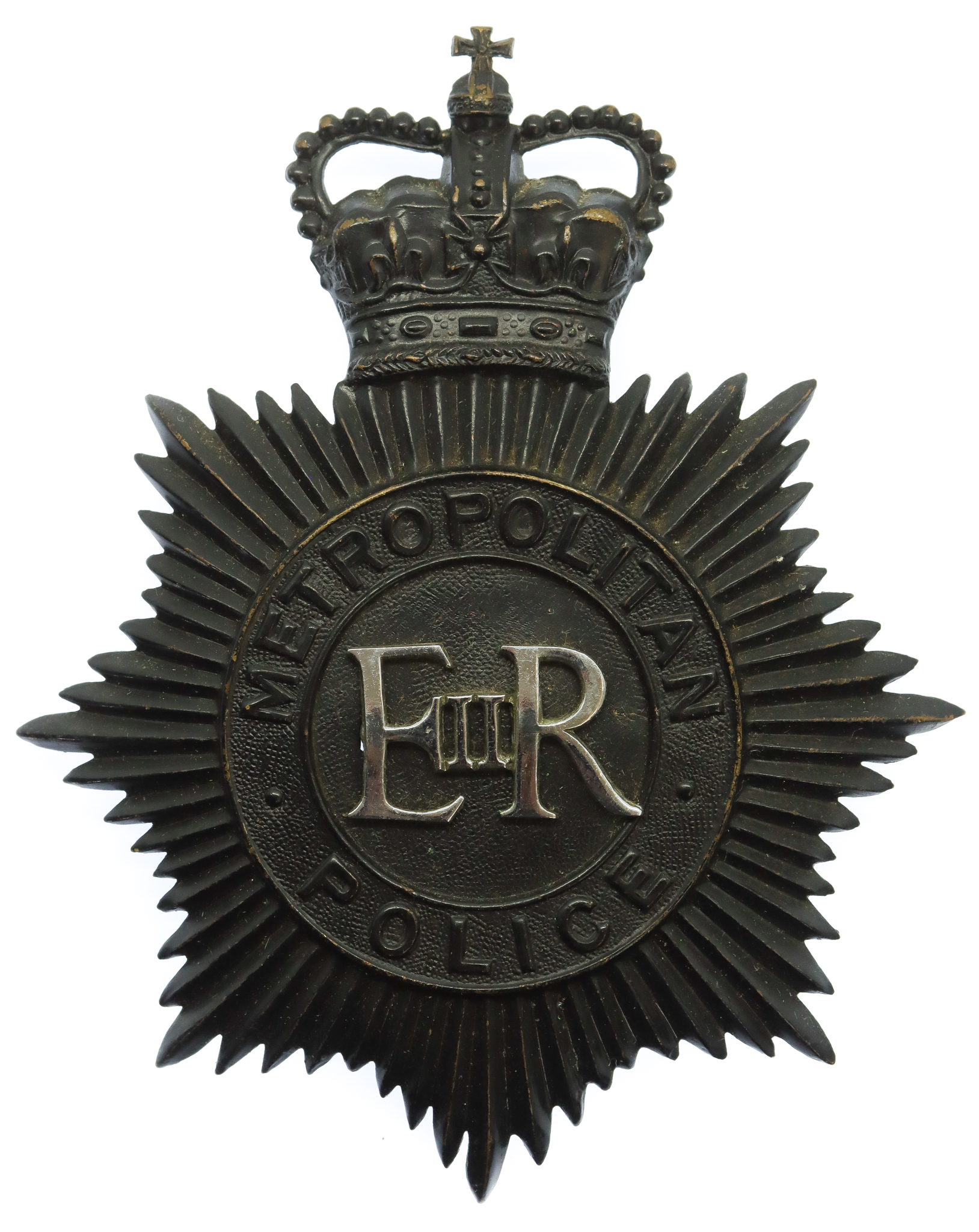 Metropolitan Police Night Helmet Plate - Queen's Crown