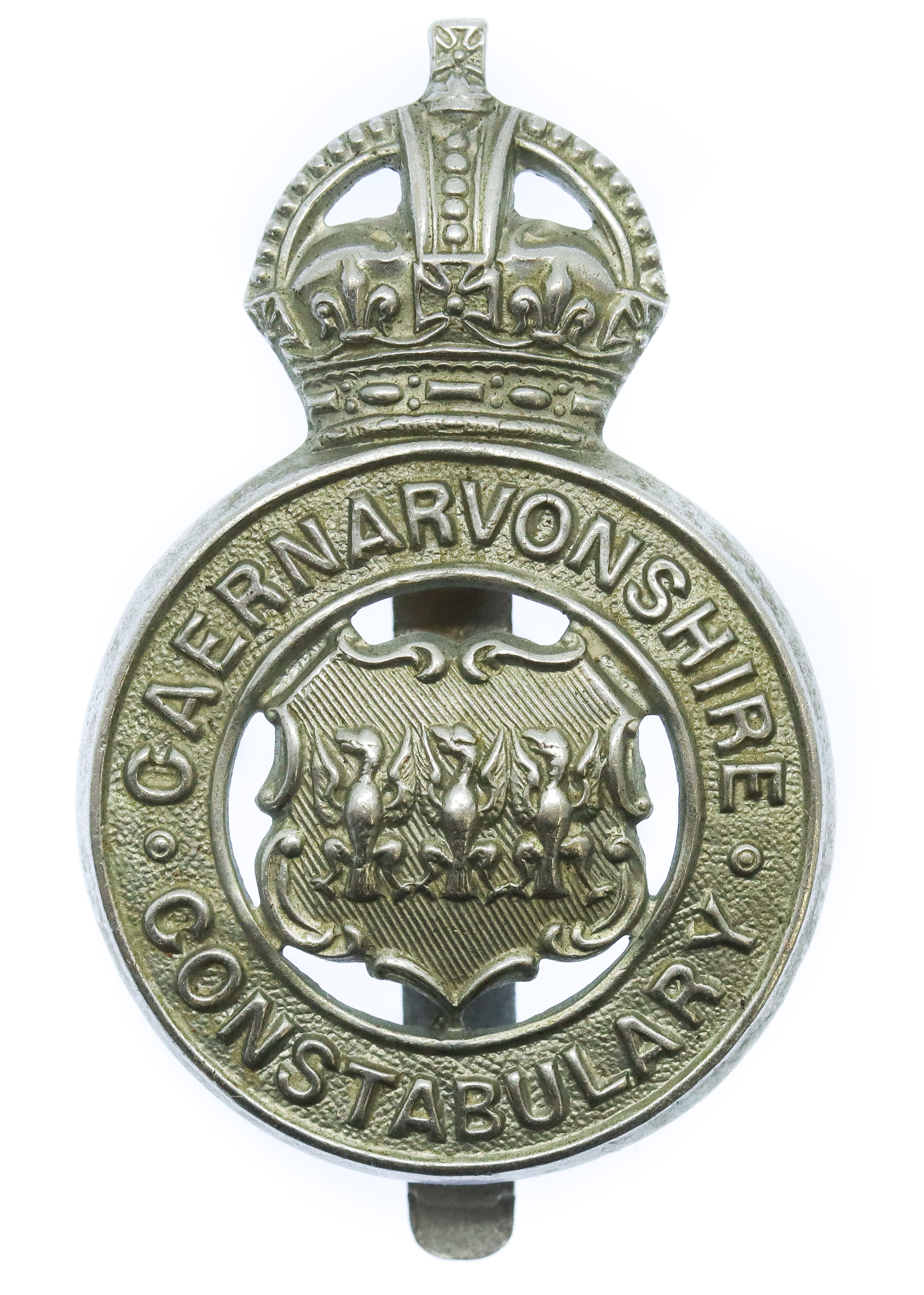Caernarvonshire Constabulary Cap Badge - King's Crown