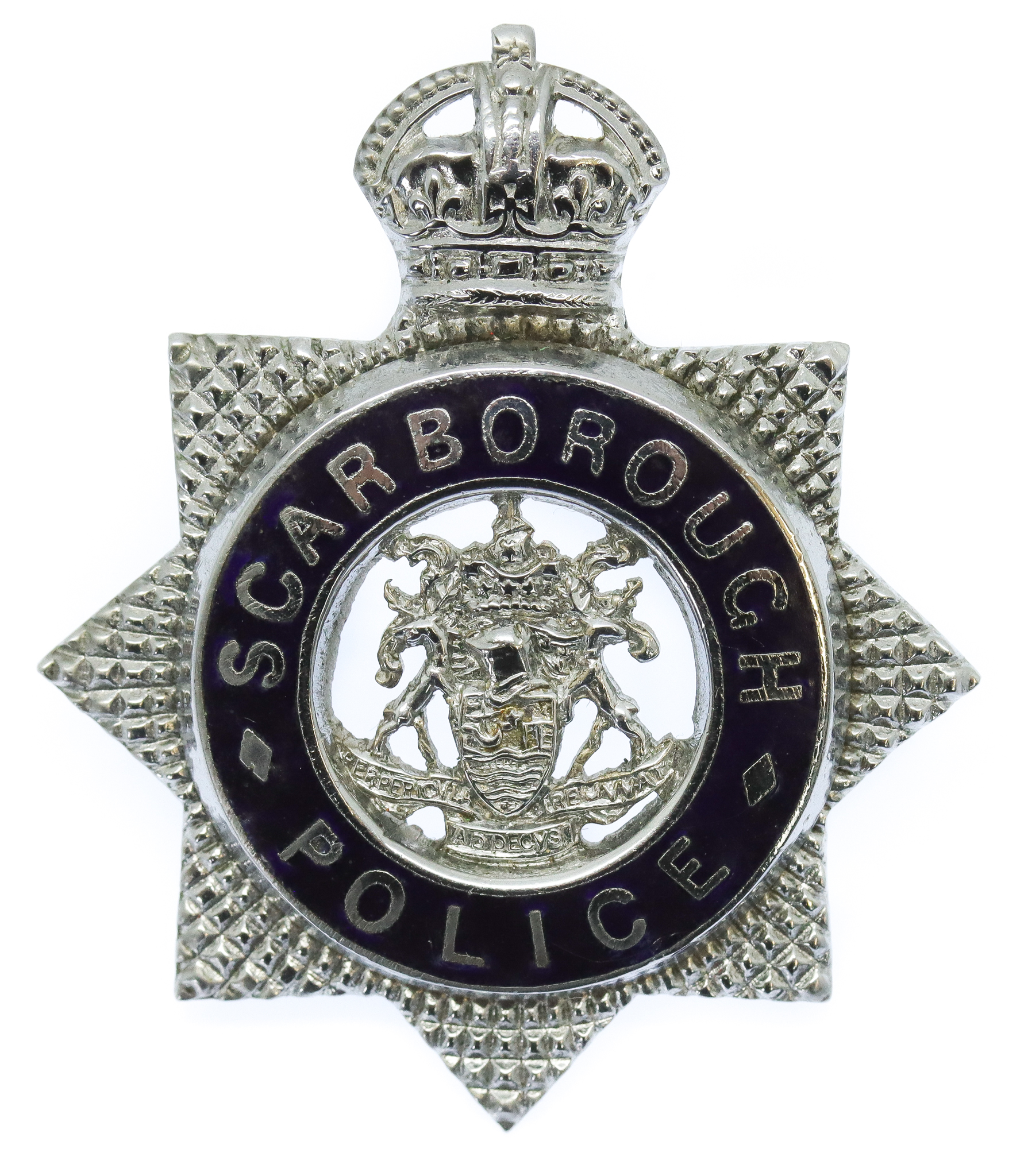 Scarborough Borough Police Senior Officer's Cap Badge - King's Crown