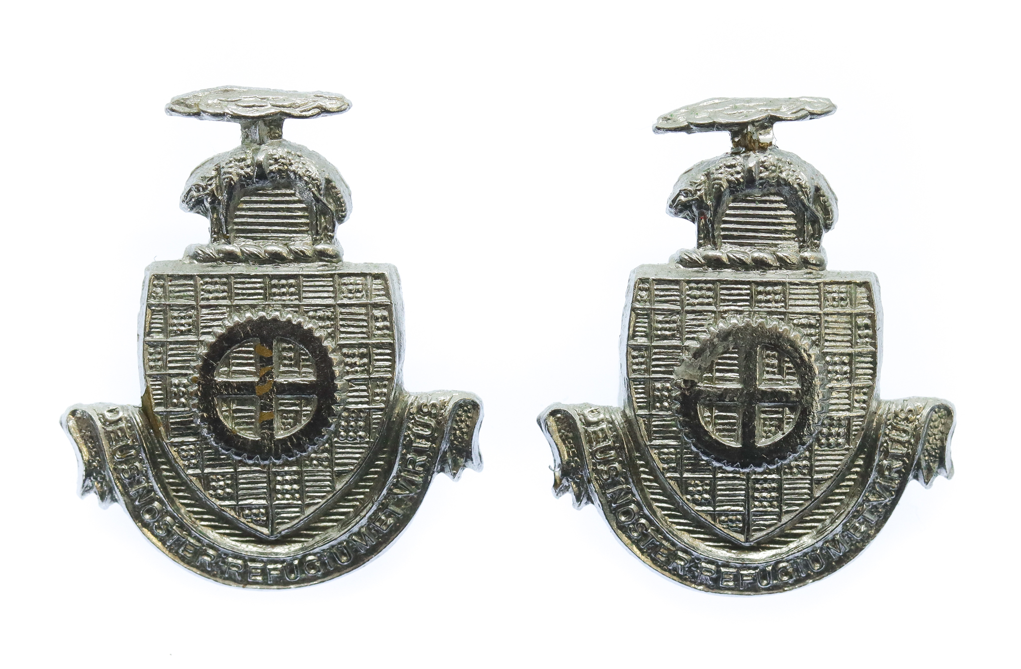 Pair of Dewsbury Borough Police Collar Badges