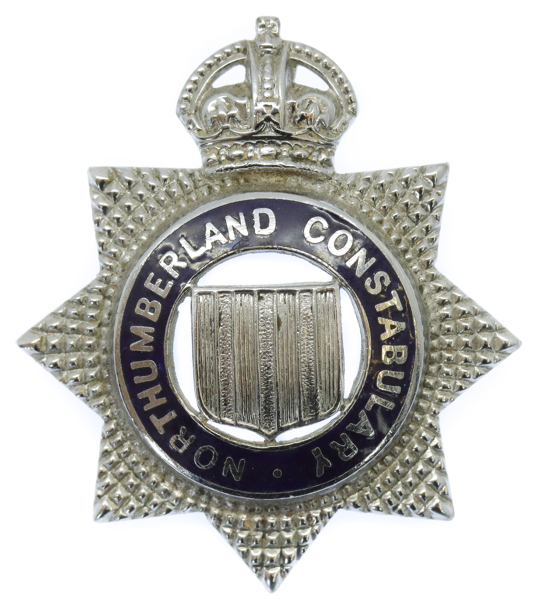 Northumberland Constabulary Senior Officer's Enamelled Cap Badge - King's Crown