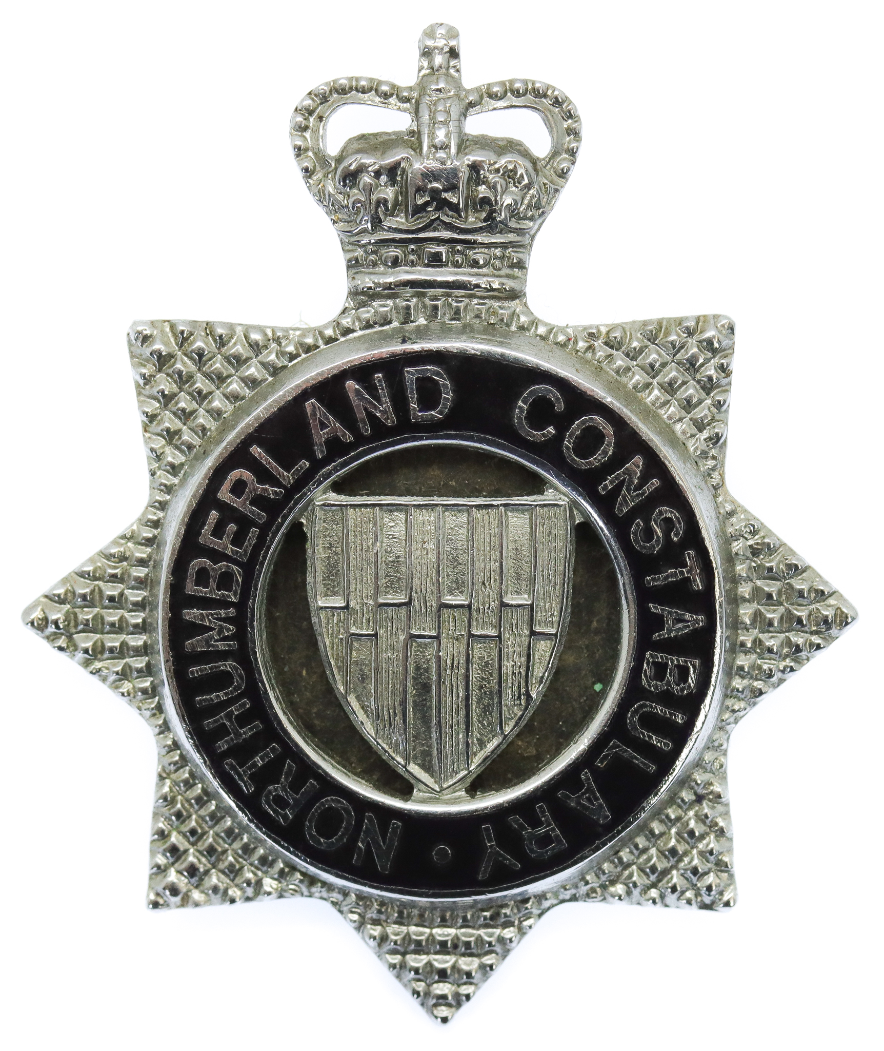 Northumberland Constabulary Senior Officer's Enamelled Cap Badge - Queen's Crown