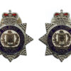 Pair of Port of Tilbury London Police Collar Badges - Queen's Crown