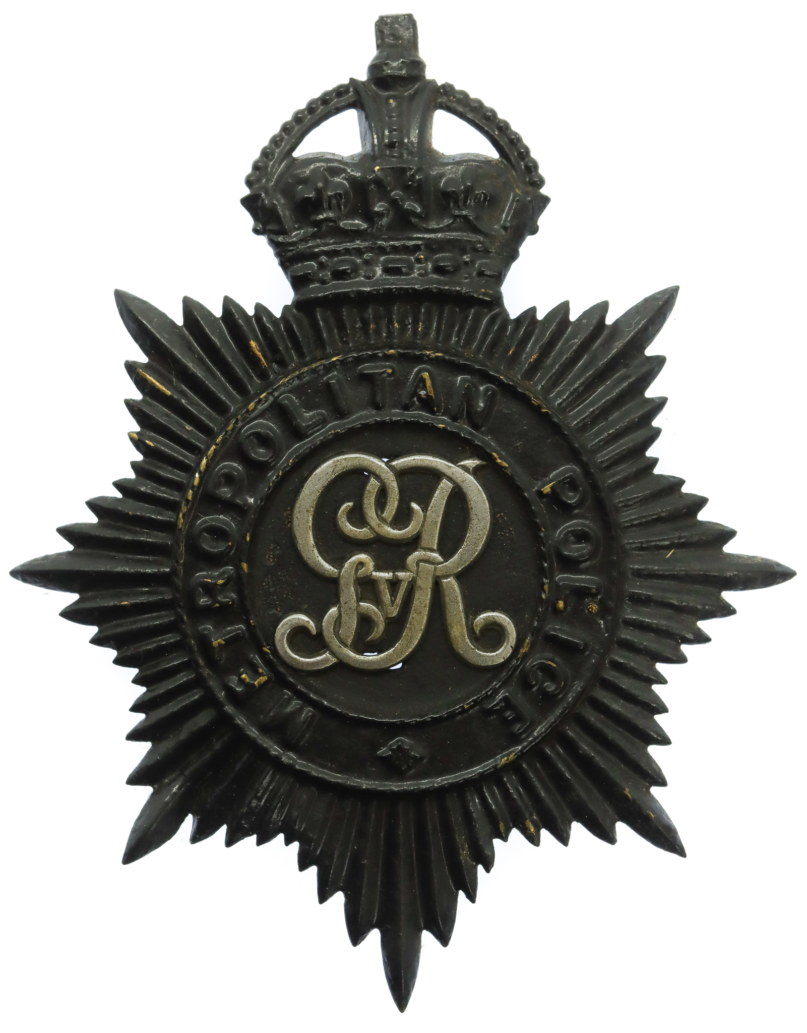 George V Metropolitan Police Night Helmet Plate