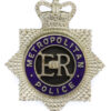 Metropolitan Police Senior Officer's Silvered & Enamel Cap Badge - Queen's Crown
