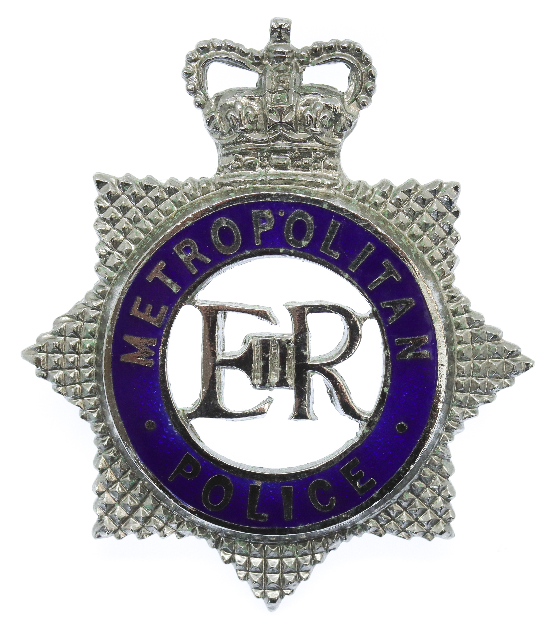Metropolitan Police Senior Officer's Enamelled Cap Badge - Queen's Crown
