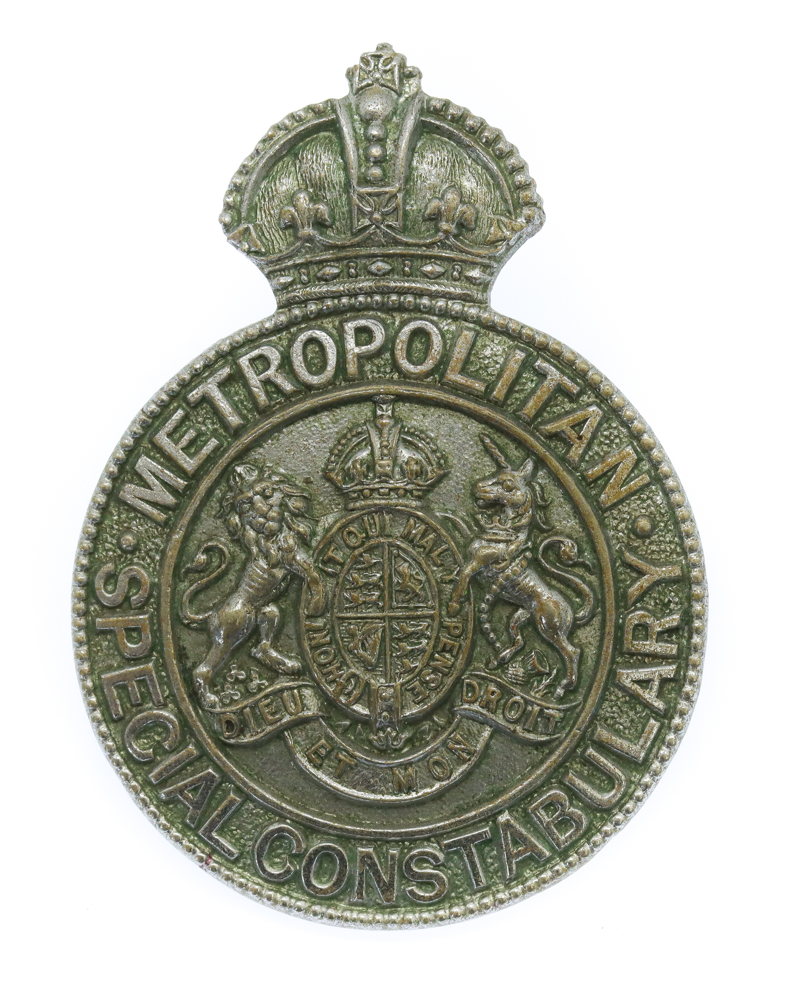 Metropolitan Special Constabulary Chrome Cap Badge - King's Crown