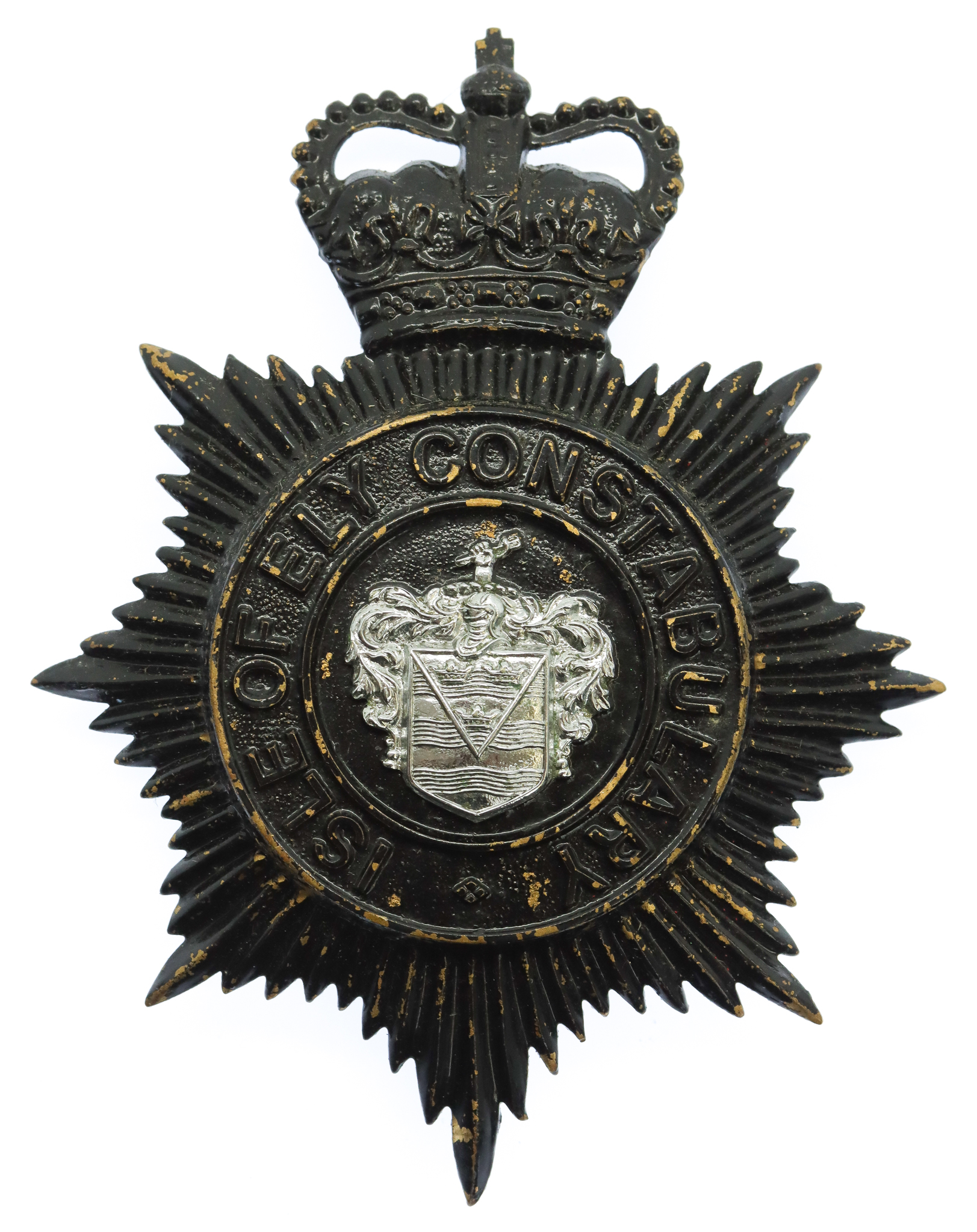 Isle of Ely Constabulary Helmet Plate - Queen's Crown