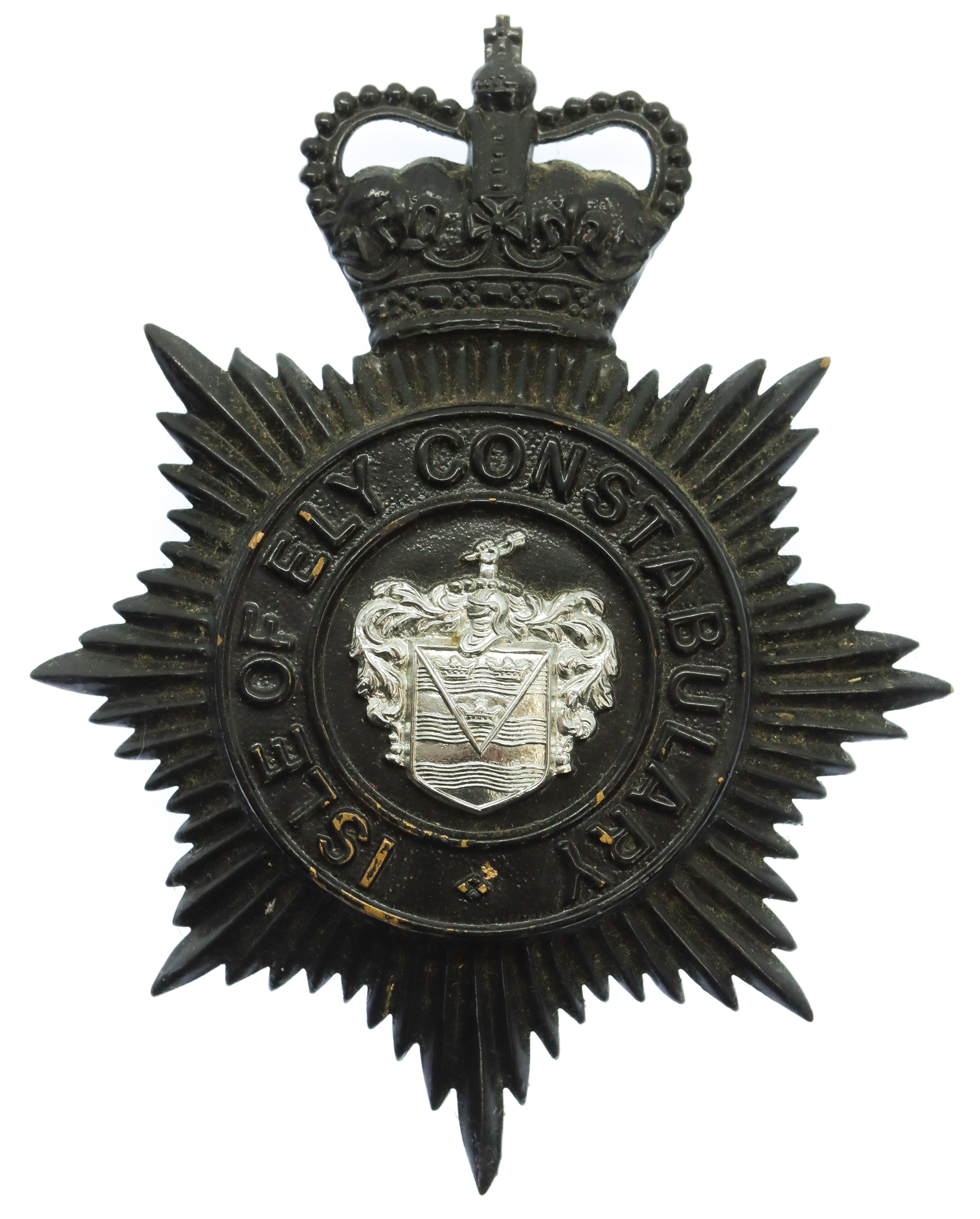 Isle of Ely Constabulary Helmet Plate - Queen's Crown