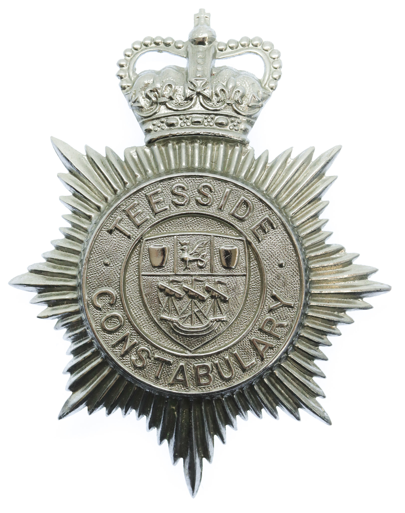 Teeside Constabulary Helmet Plate - Queen's Crown