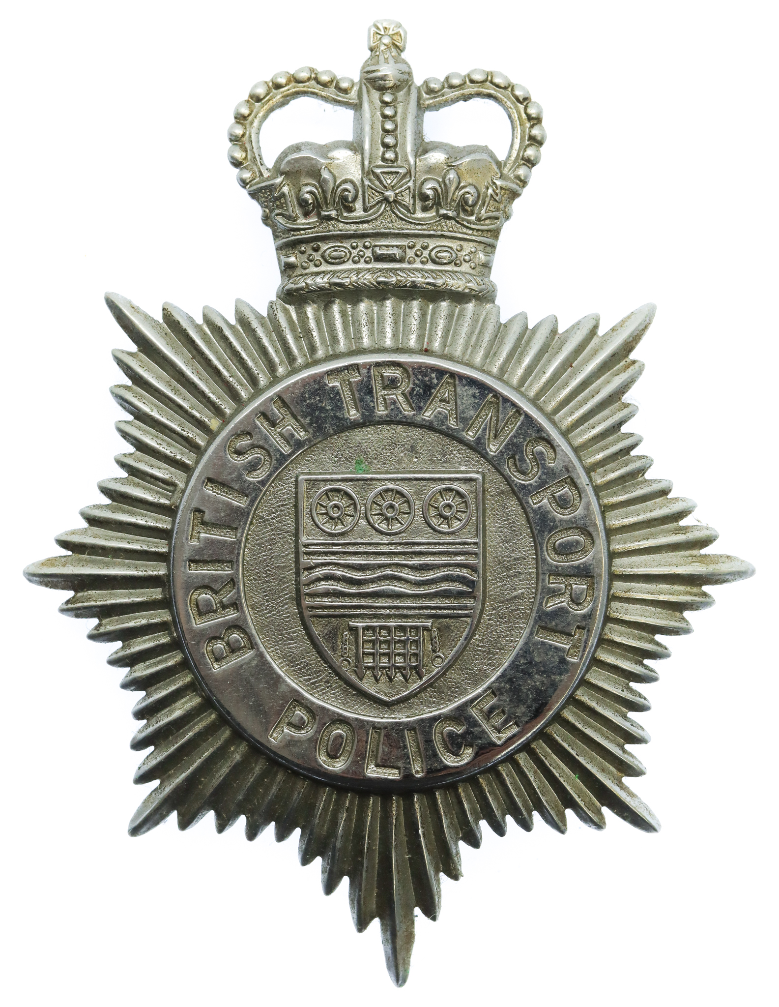 British Transport Police (B.T.P.) Helmet Plate - Queen's Crown