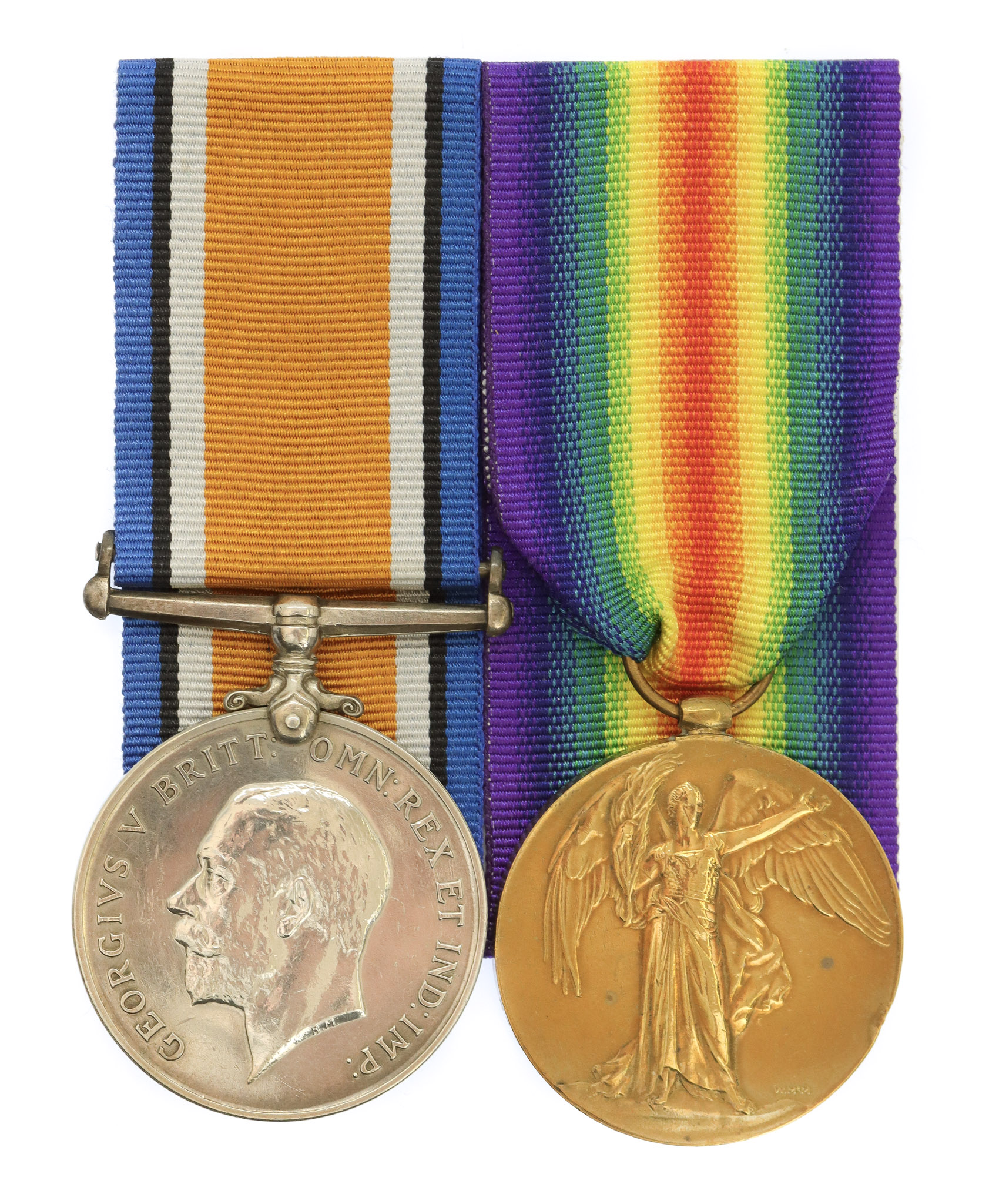 WW1 British War & Victory Medal Pair - Pte. J. Watts, 1st/5th Bn. King's Own Yorkshire Light Infantry
