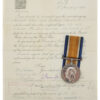 WW1 British War Medal with Original Transmittal Document - Pte. A.G. Watson, 23rd Bn. Northumberland Fusiliers & 5th Bn. King's Own Yorkshire Light Infantry - K.I.A. 02/09/18