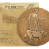 WW1 Memorial Plaque (Death Penny) with Original Addressed Envelope - Private Ernest Melton, 1st/5th Bn. King's Own Yorkshire Light Infantry - K.I.A. 02/08/17