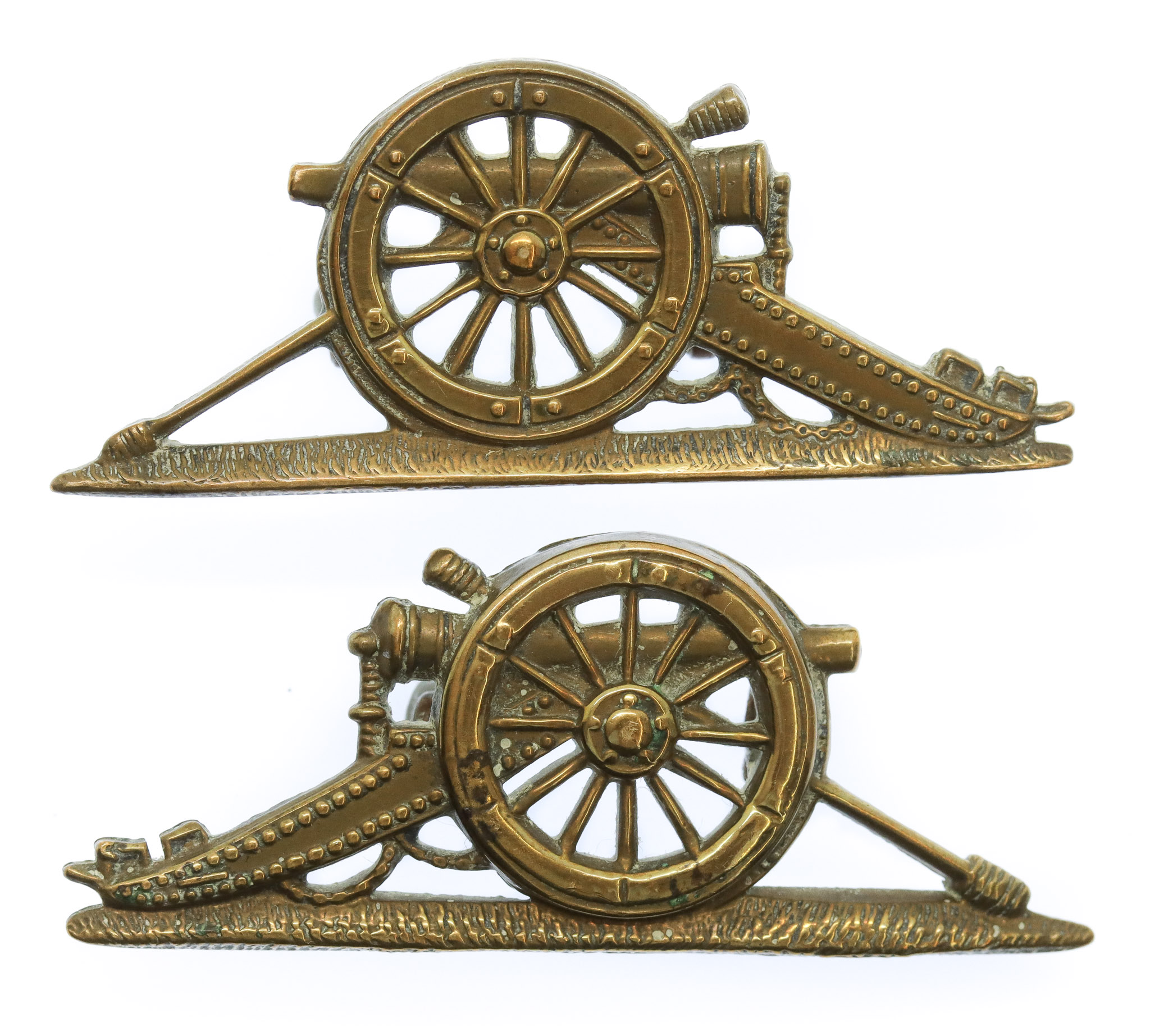 Pair of Royal Artillery Senior N.C.O.'s Gun Arm Badges