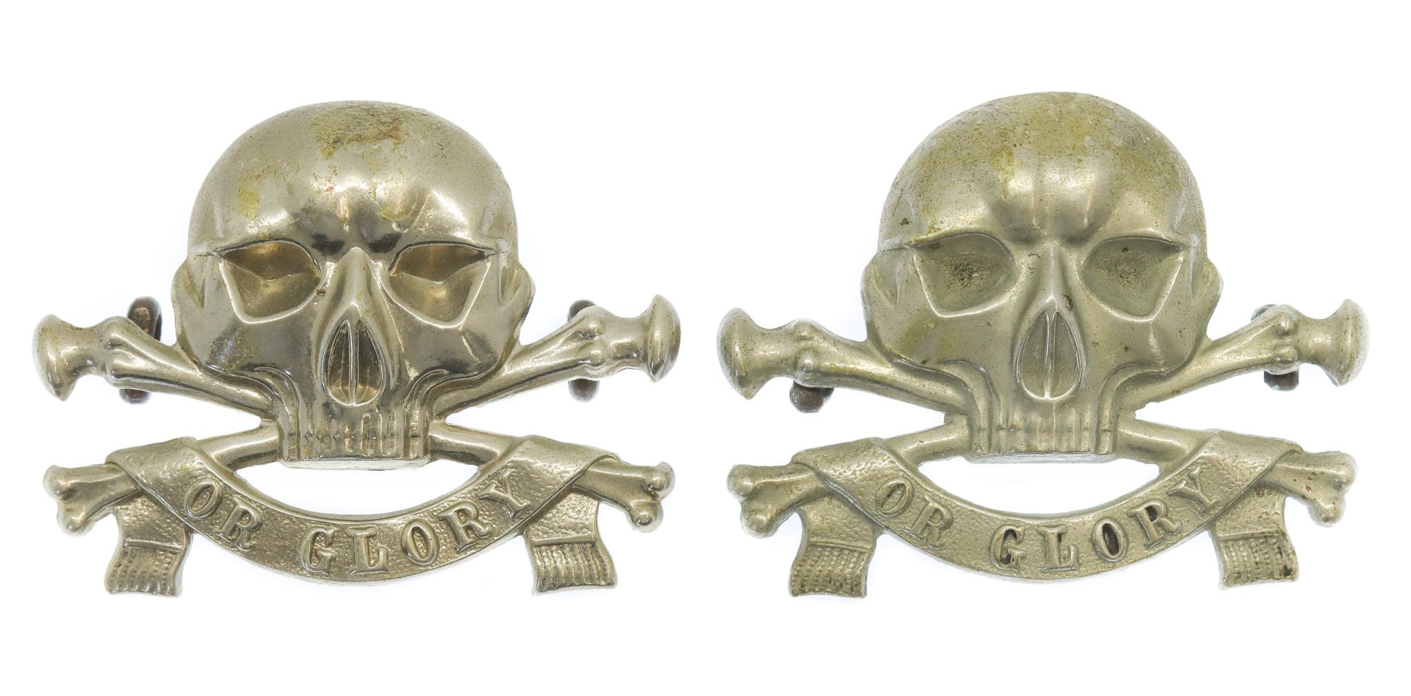 Pair of Victorian 17th Lancers (Duke of Cambridge's Own) Collar Badges