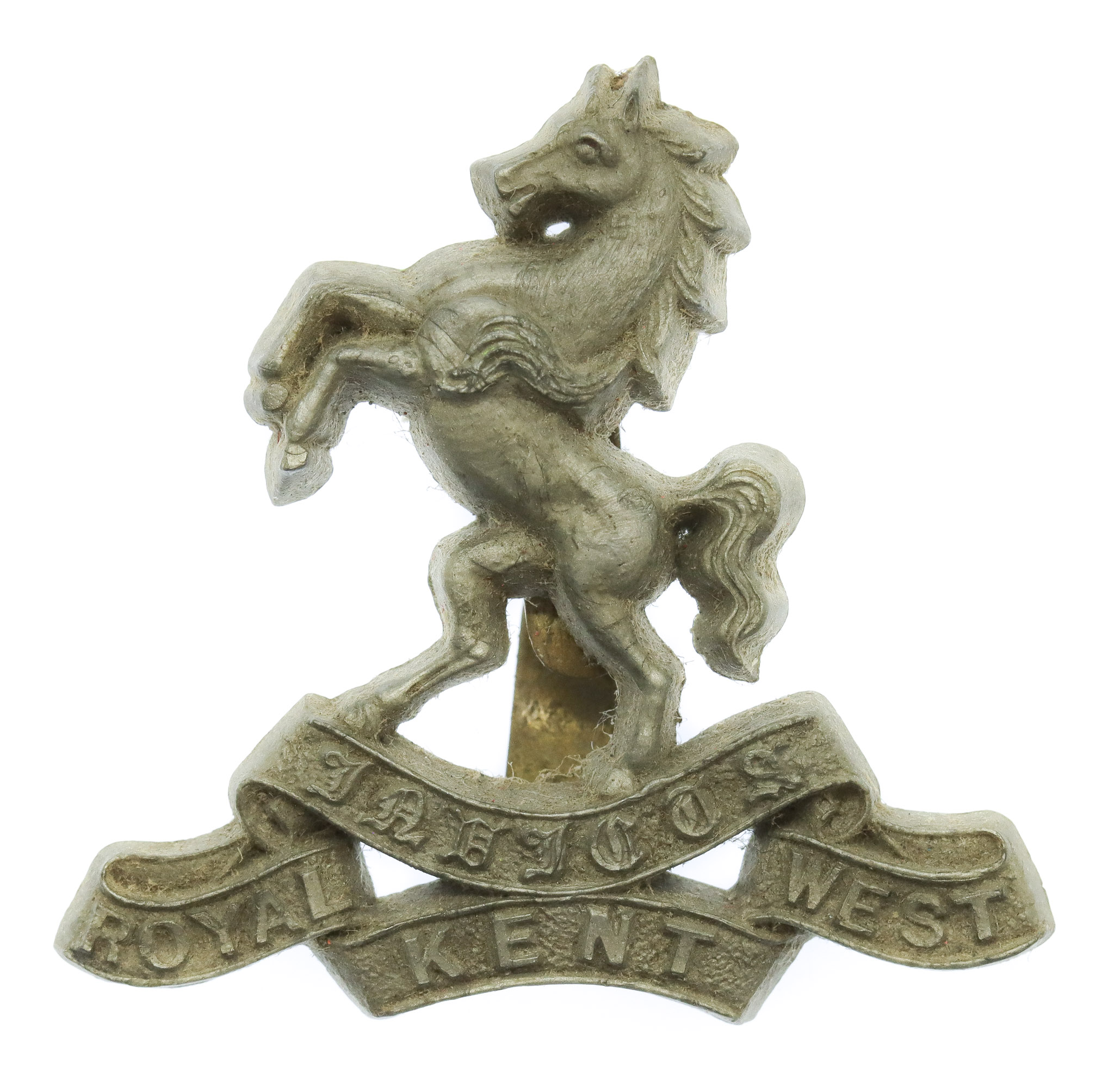 Royal West Kent Regiment WW2 Plastic Economy Cap Badge