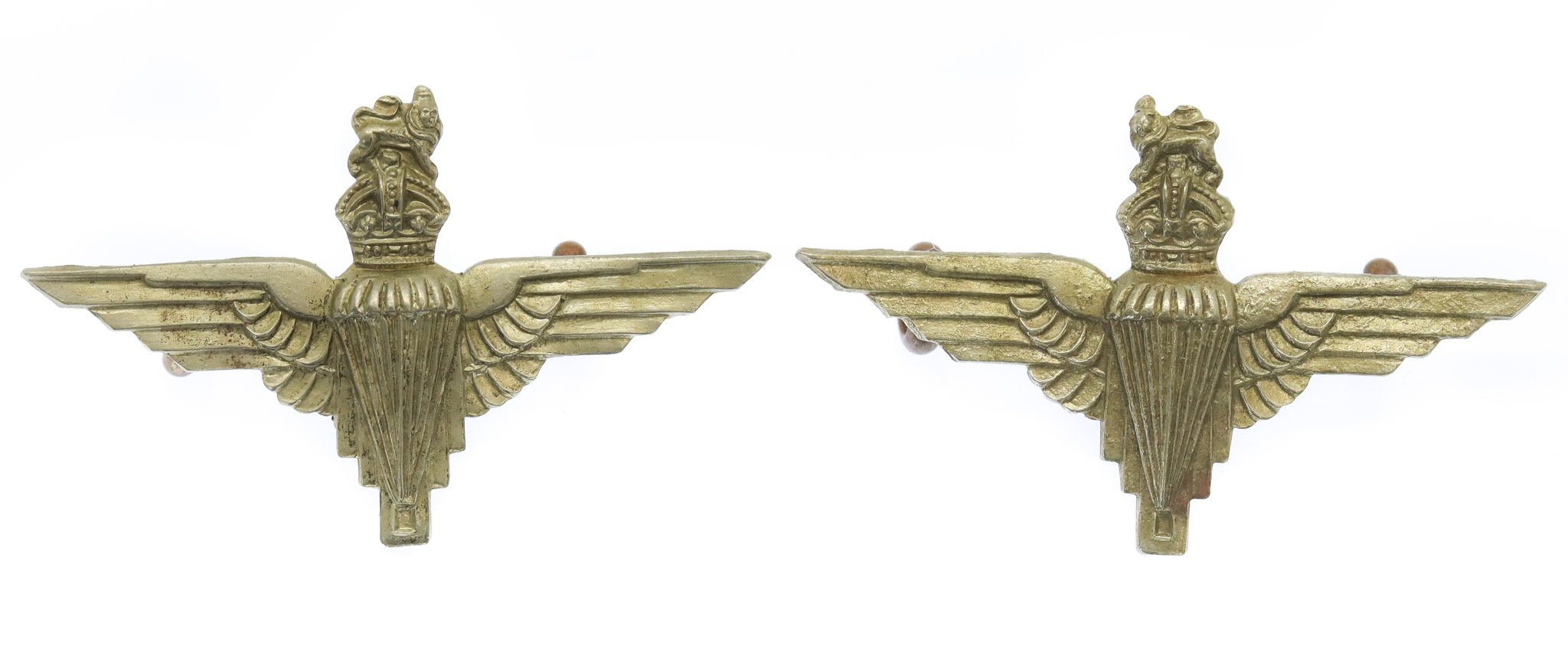 Pair of Parachute Regiment Collar Badges - King's Crown