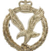 Army Air Corps Officer's Silvered Cap Badge - Queen's Crown