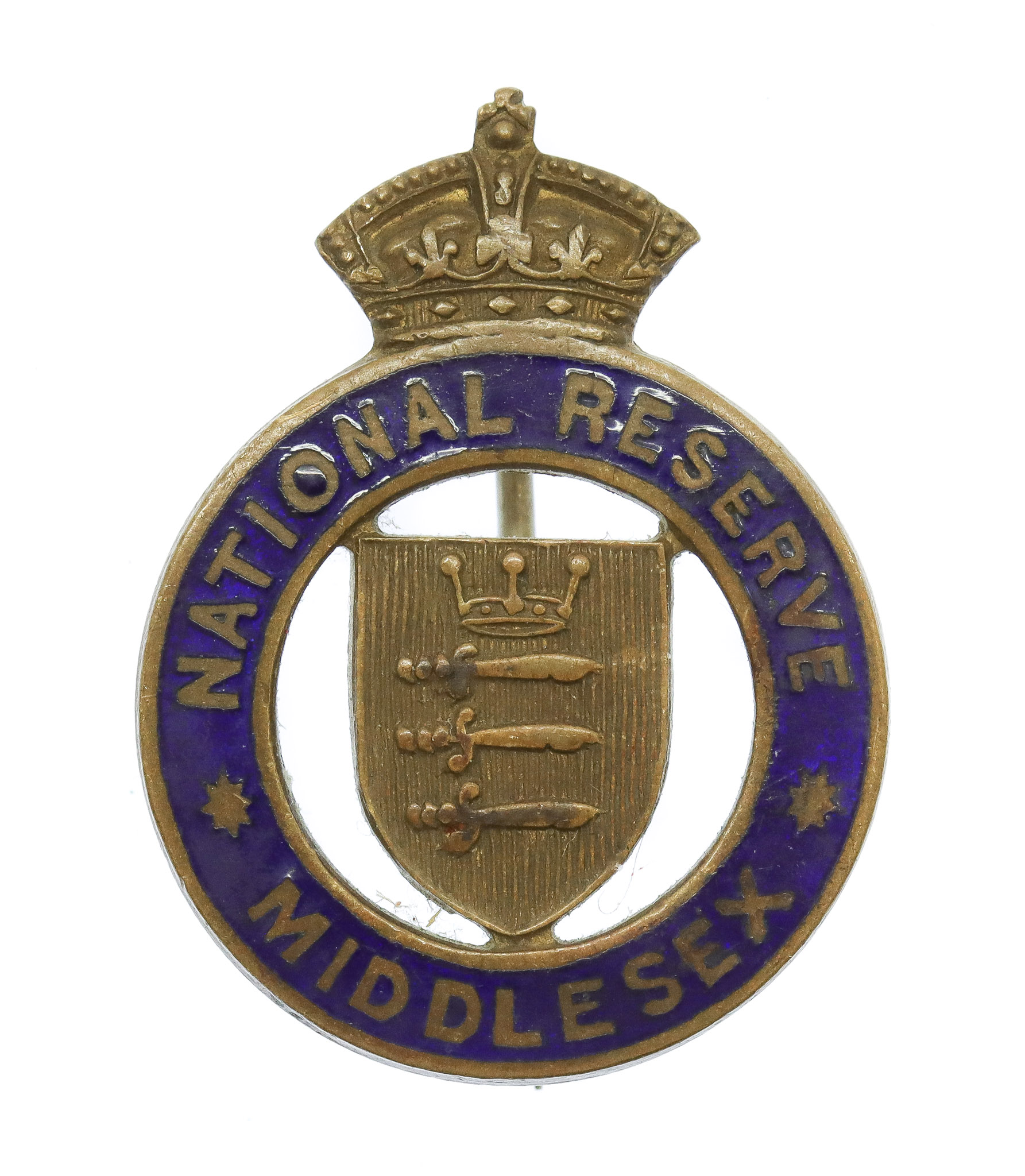 WWI Middlesex National Reserve Enamelled Lapel Badge