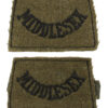 Pair of Middlesex Regiment (MIDDLESEX) WW2 Cloth Slip On Shoulder Titles