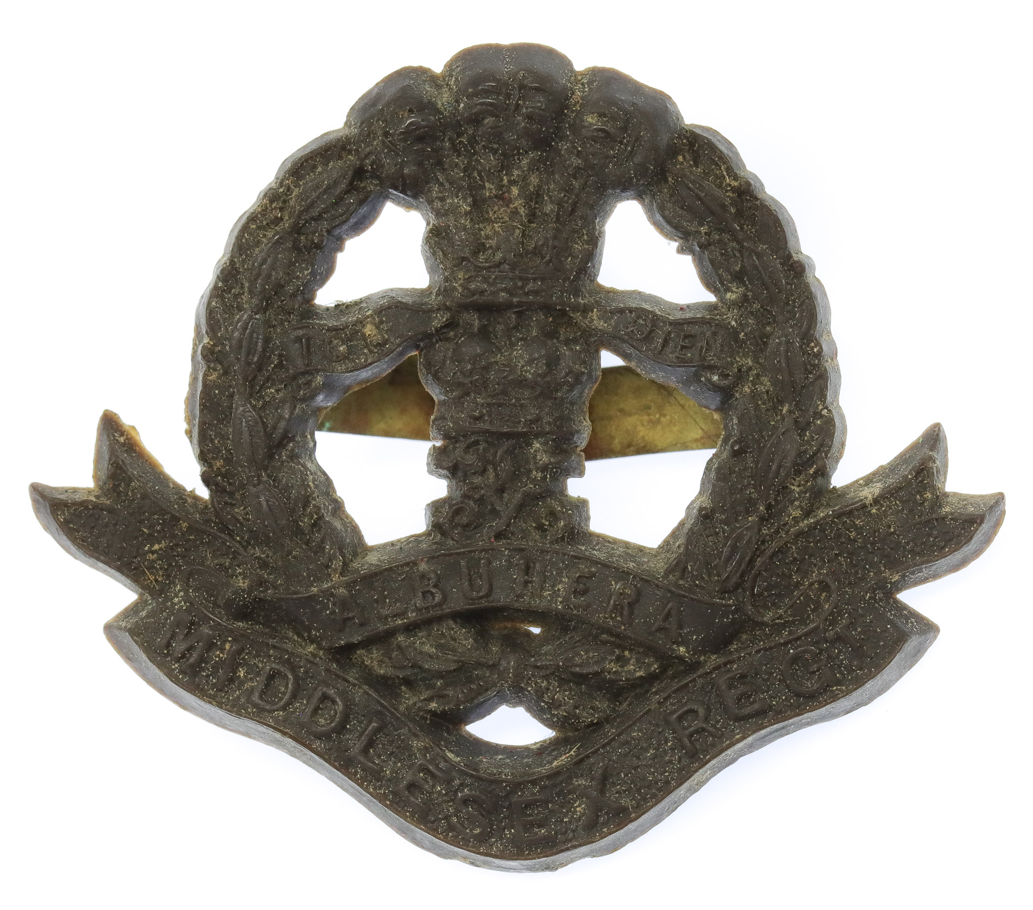 Middlesex Regiment WW2 Plastic Economy Cap Badge