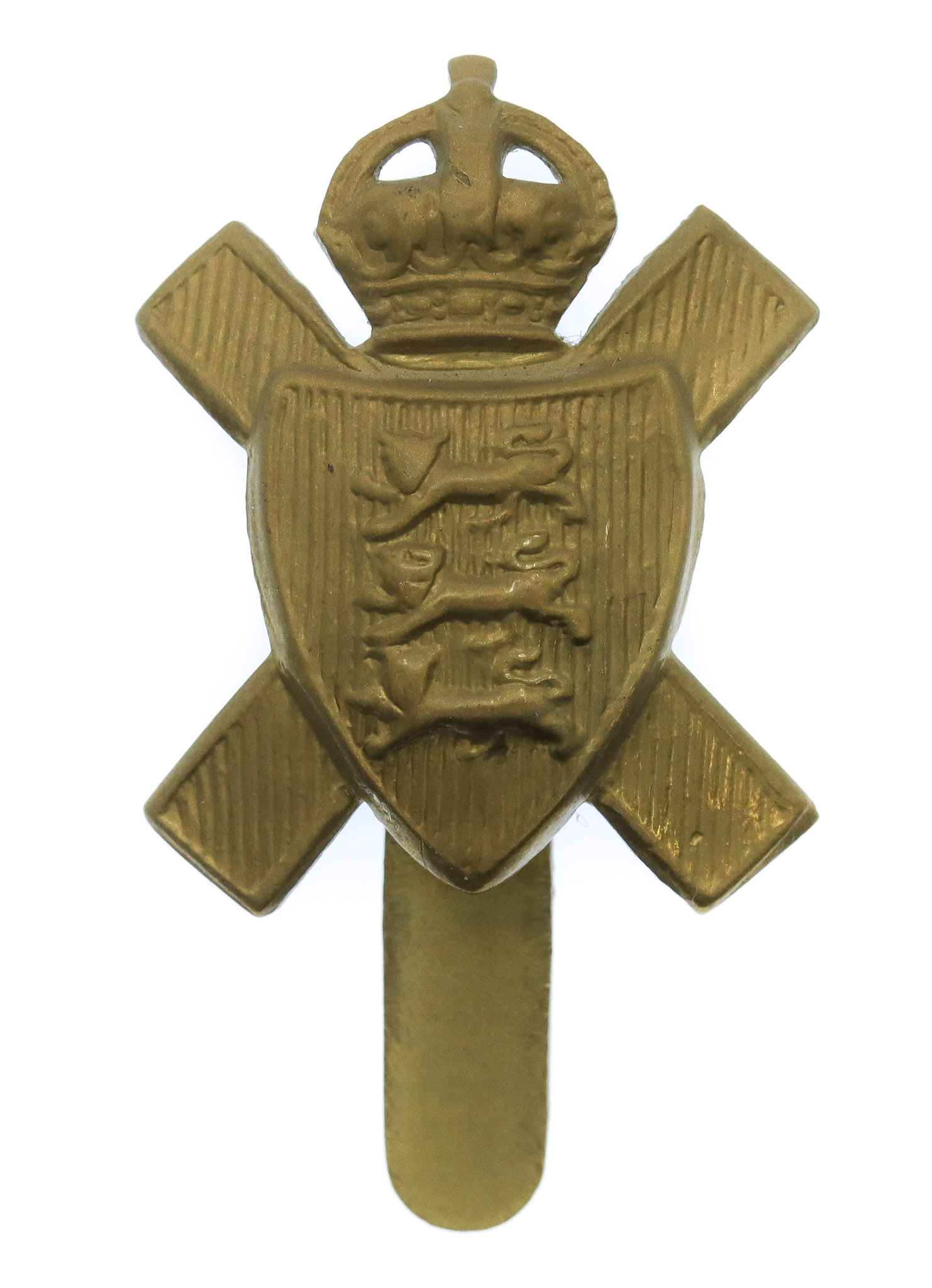 Royal Jersey Light Infantry Cap Badge - King's Crown