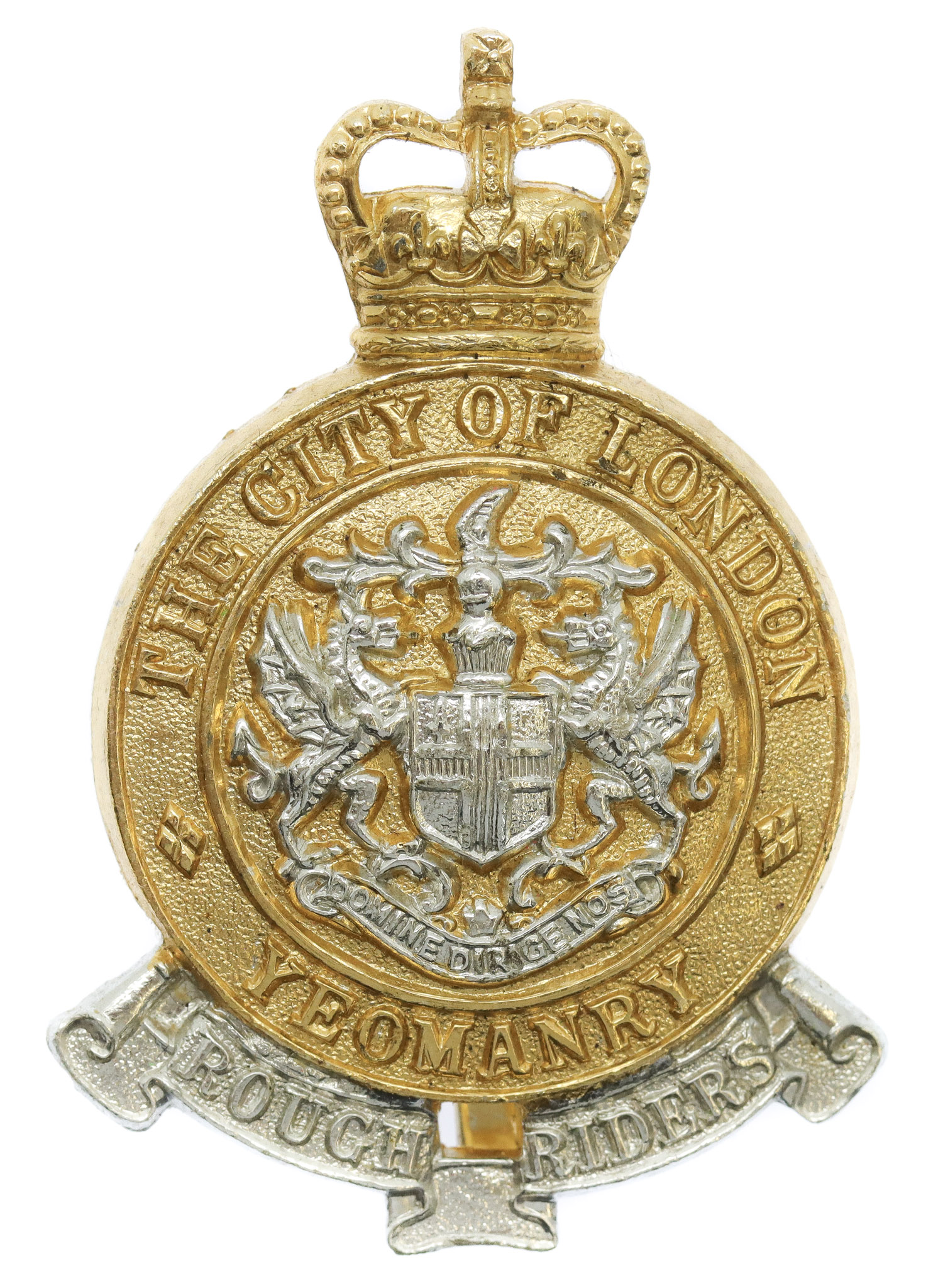 City of London Yeomanry (Rough Riders) Anodised (Staybrite) Cap Badge