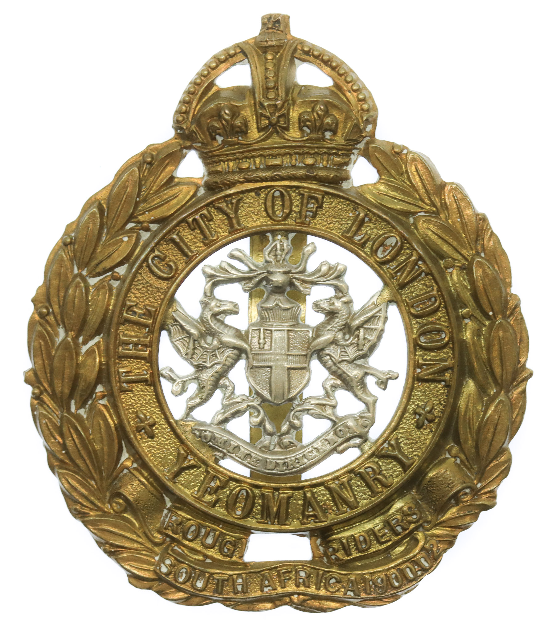 City of London Yeomanry (Rough Riders) Cap Badge - King's Crown