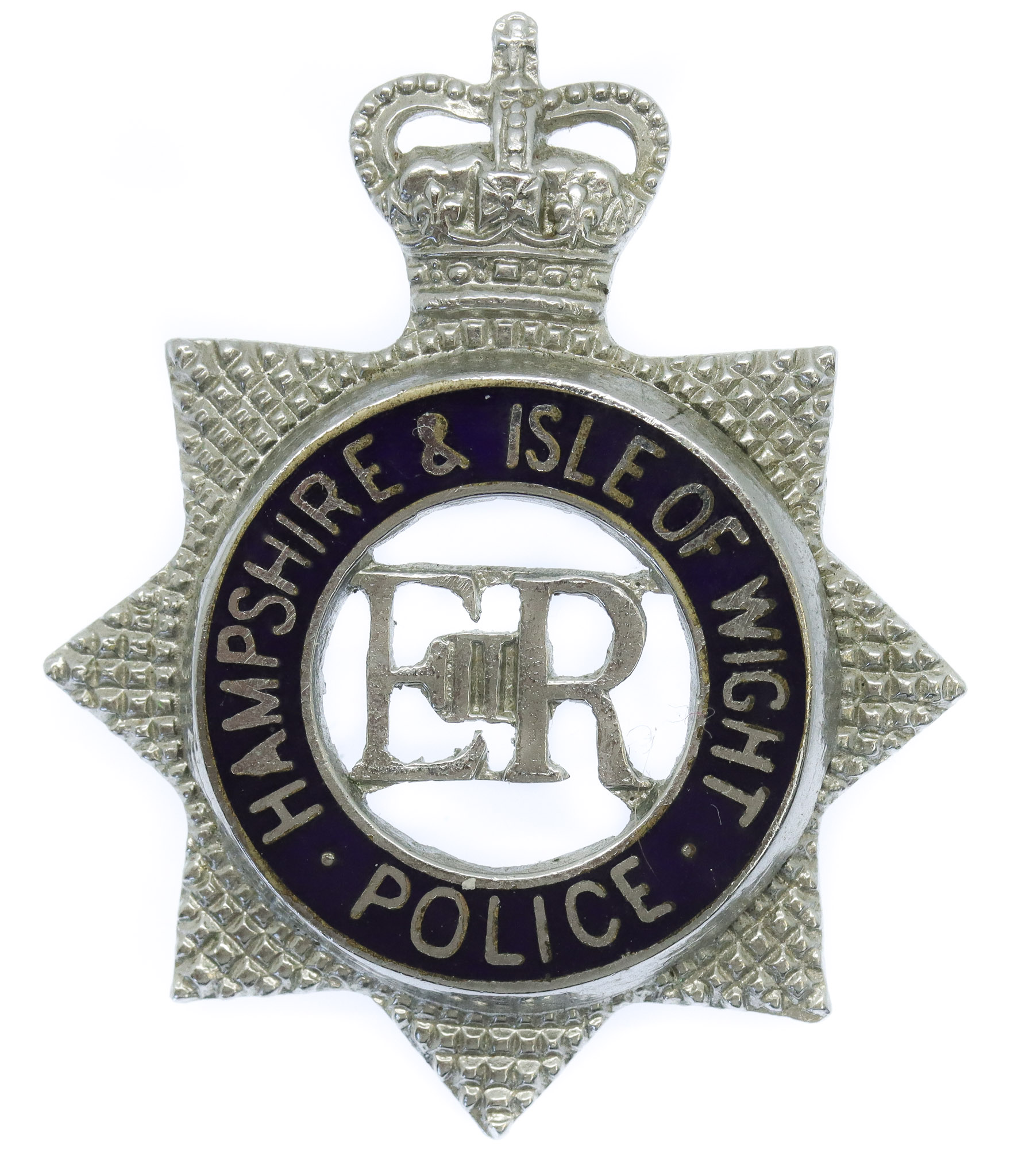 Hampshire & Isle of Wight Police Senior Officer's Enamelled Cap Badge - Queen's Crown