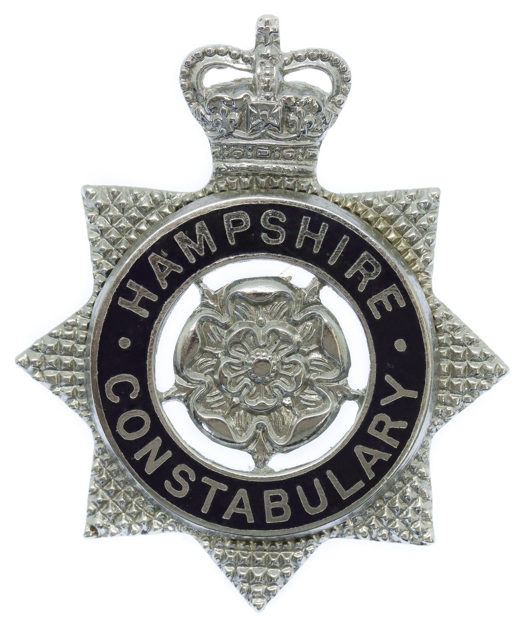 Hampshire Constabulary Senior Officer's Enamelled Cap Badge - Queen's Crown