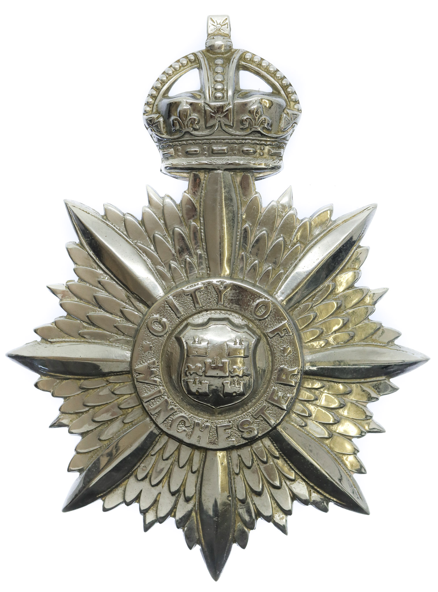 Winchester City Police Helmet Plate - King's Crown