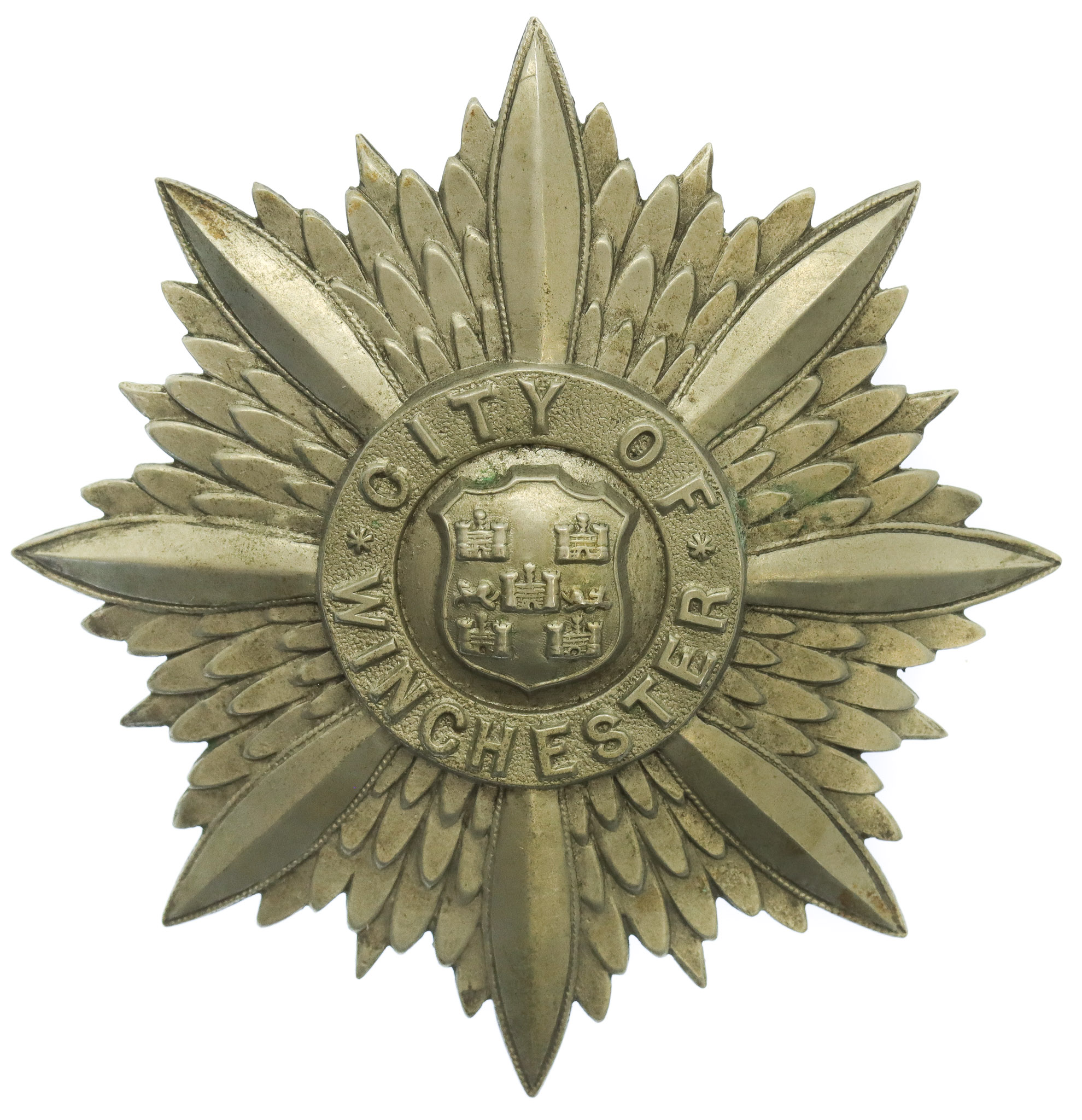Winchester City Police Star Helmet Plate