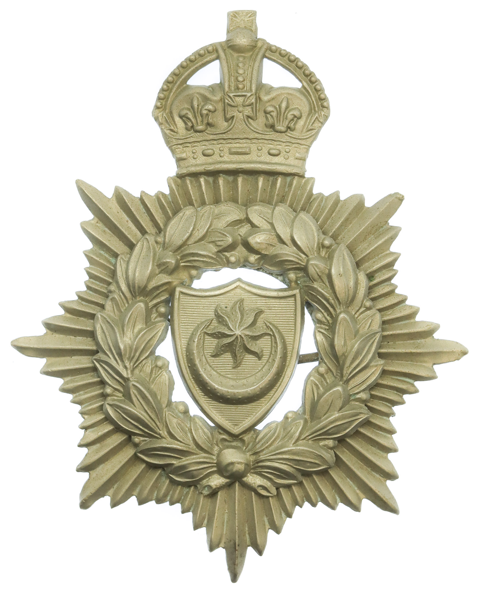 Portsmouth City Police Helmet Plate - King's Crown (Small Star)