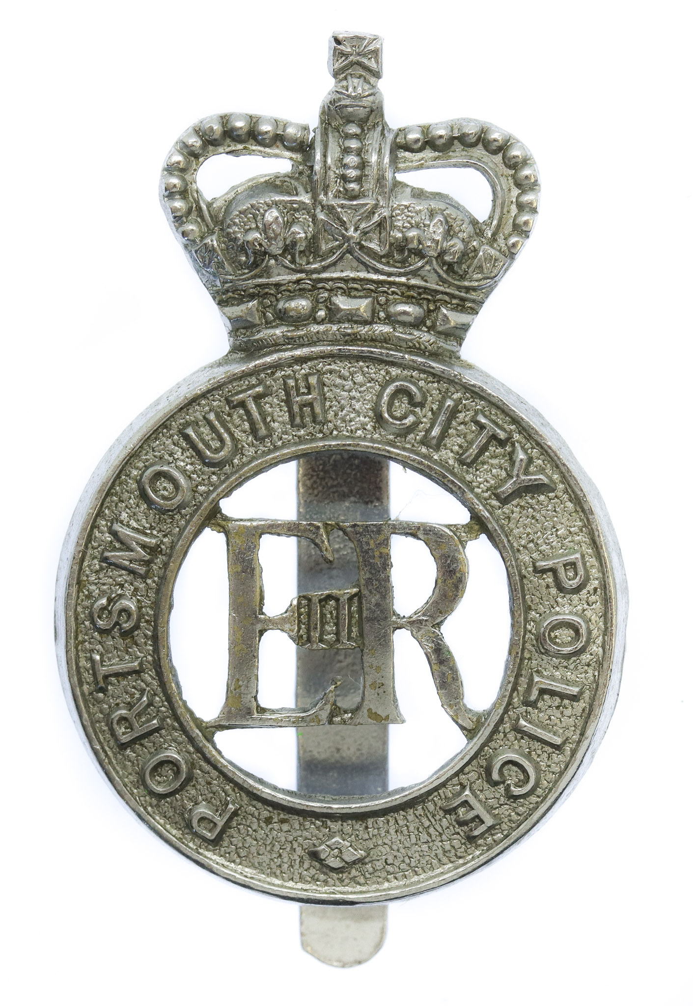 Portsmouth City Police Cap Badge - Queen's Crown